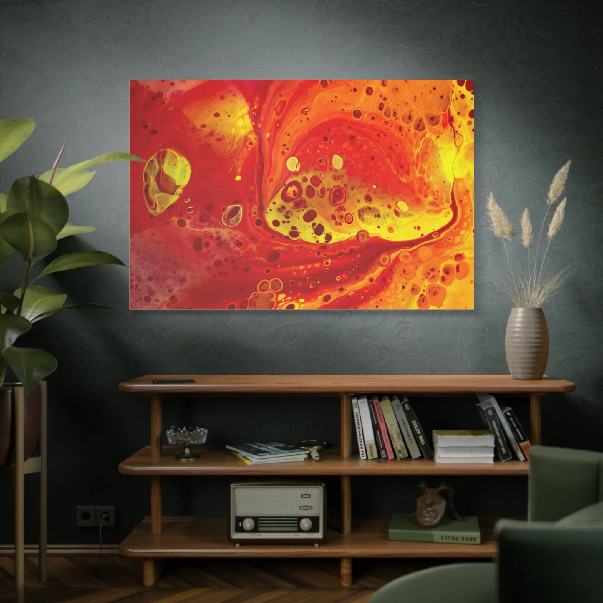 Bespattered Facade Flamin' Hot Stretched Matte Canvas Art Prints | Multiple Sizes - Image 29