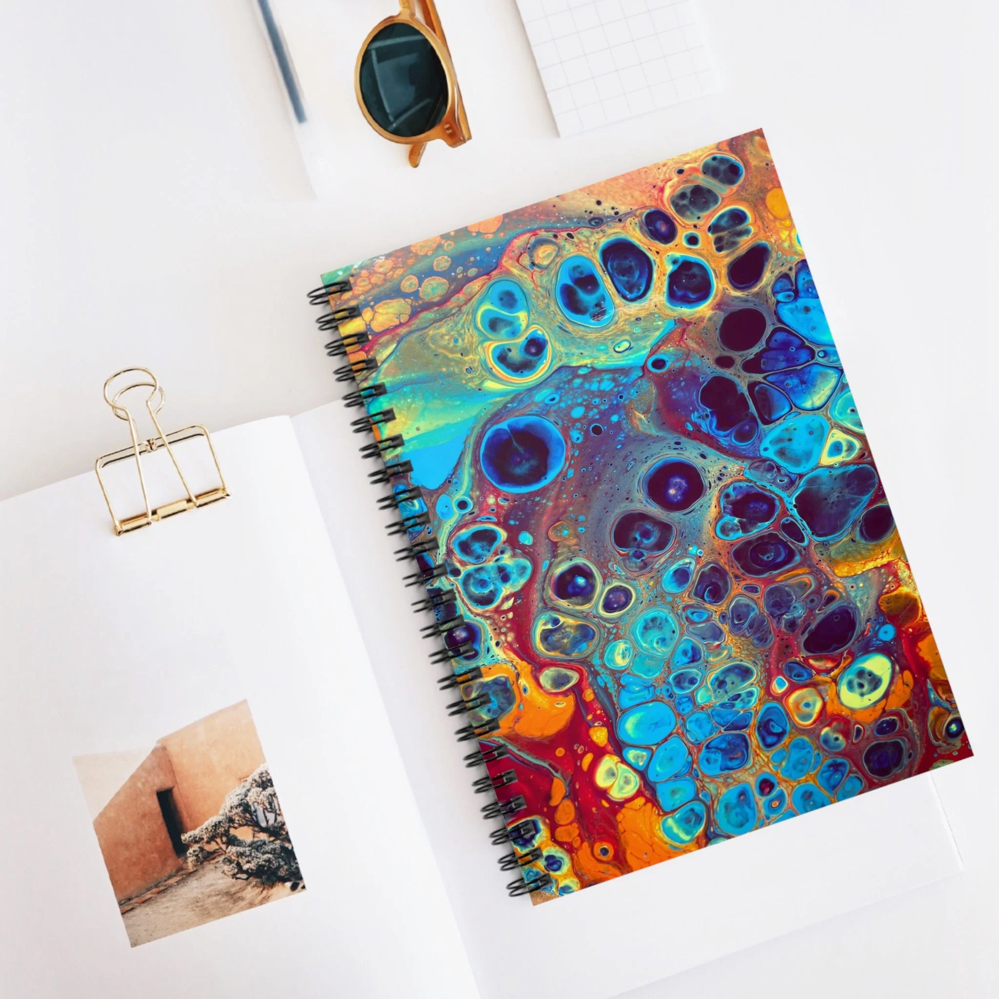 Bespattered Facade Intergalactic Rainbow Spiral Notebook - Lined Pages - Image 5