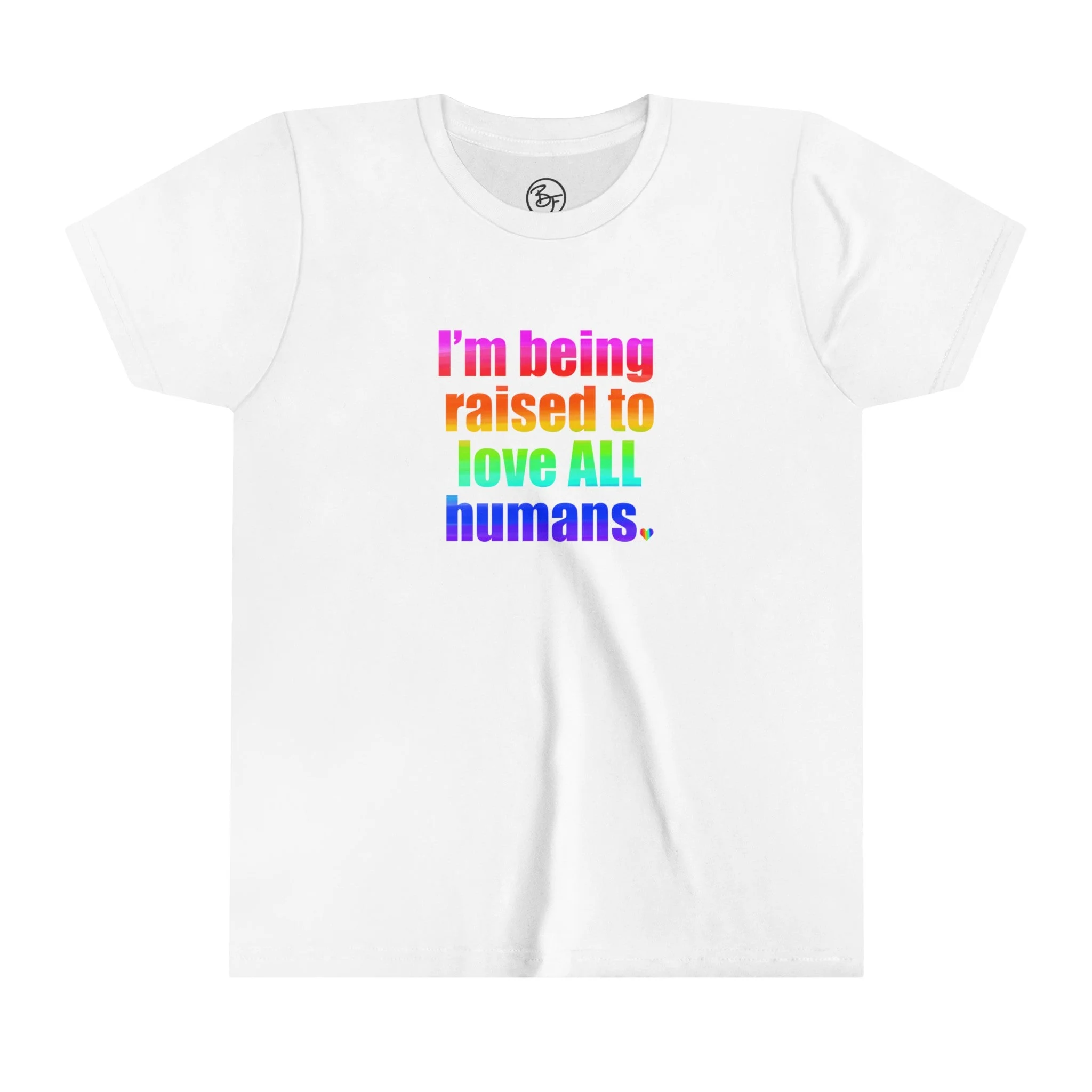 Bespattered Facade Love All Humans Youth Short Sleeve Tee - Image 2