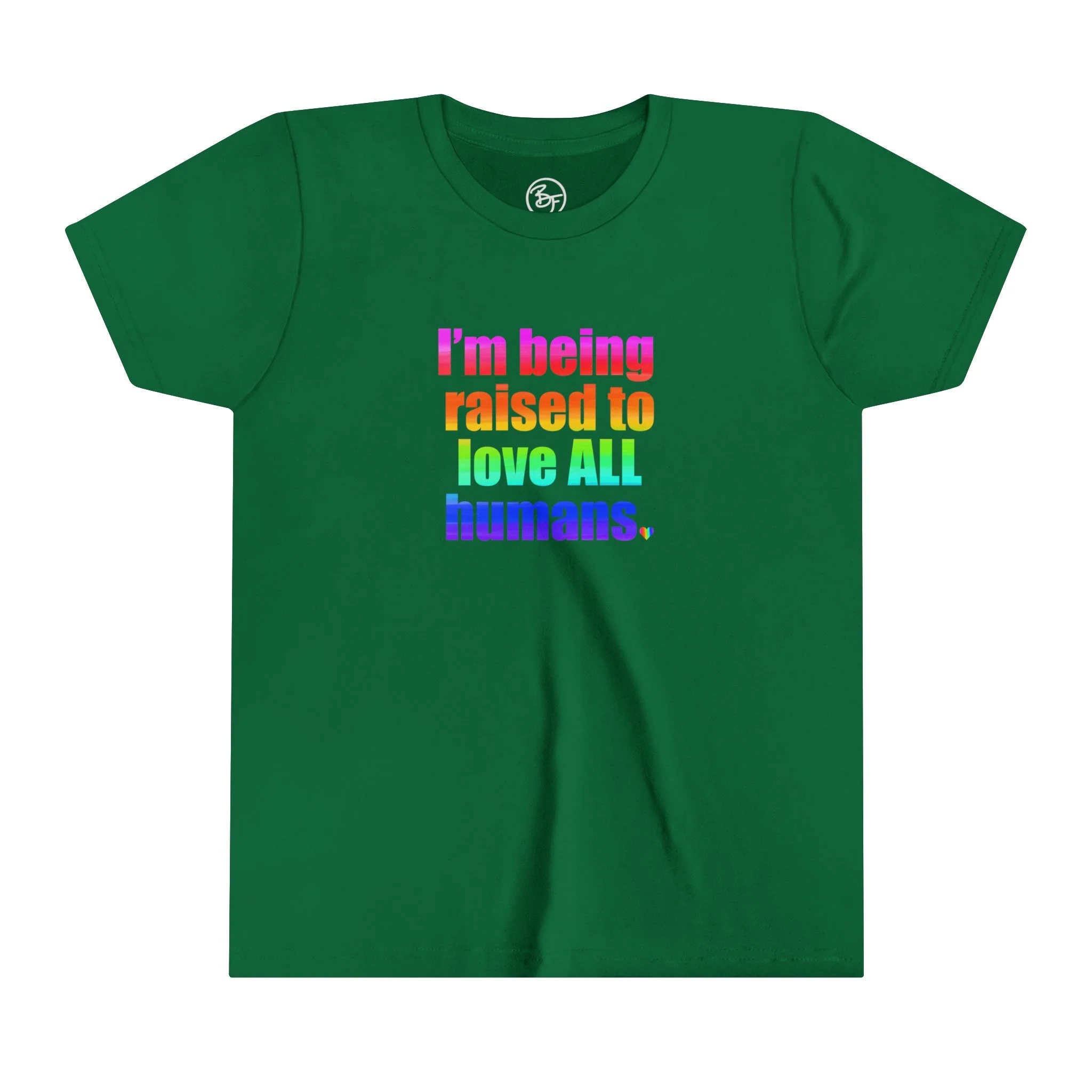 Bespattered Facade Love All Humans Youth Short Sleeve Tee - Image 3