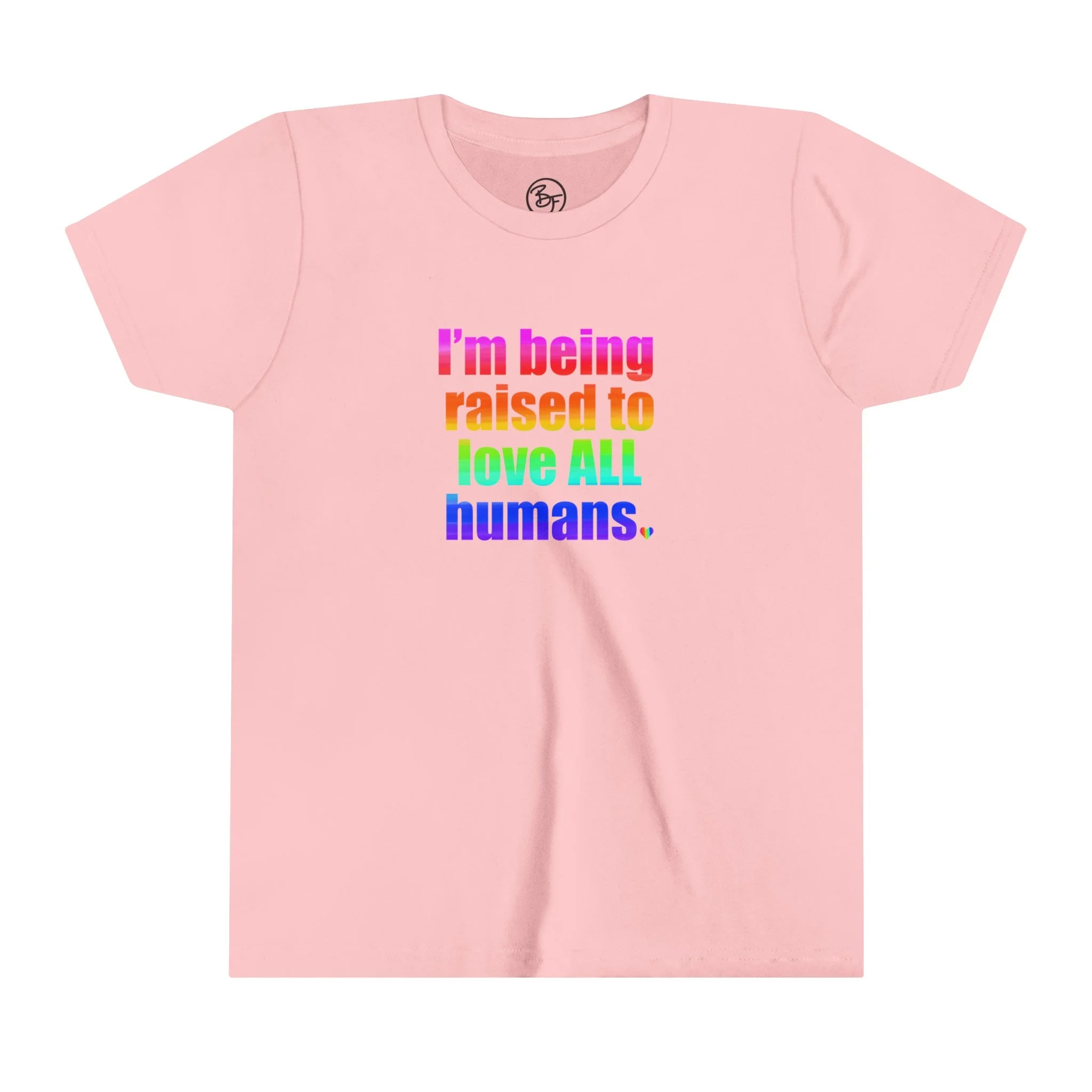 Bespattered Facade Love All Humans Youth Short Sleeve Tee - Image 4
