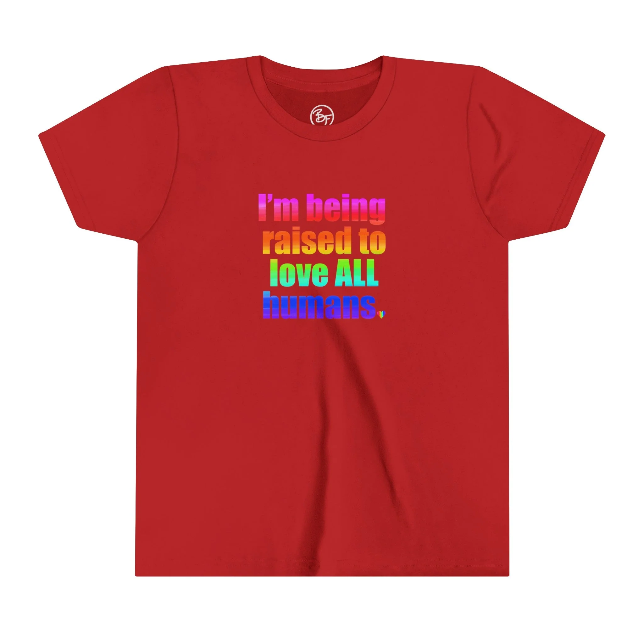 Bespattered Facade Love All Humans Youth Short Sleeve Tee - Image 5