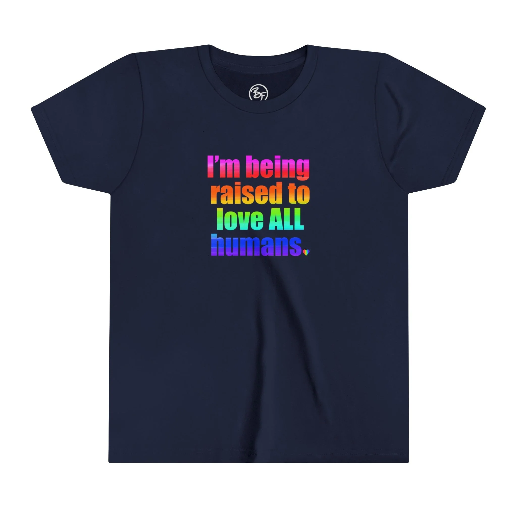 Bespattered Facade Love All Humans Youth Short Sleeve Tee - Image 6