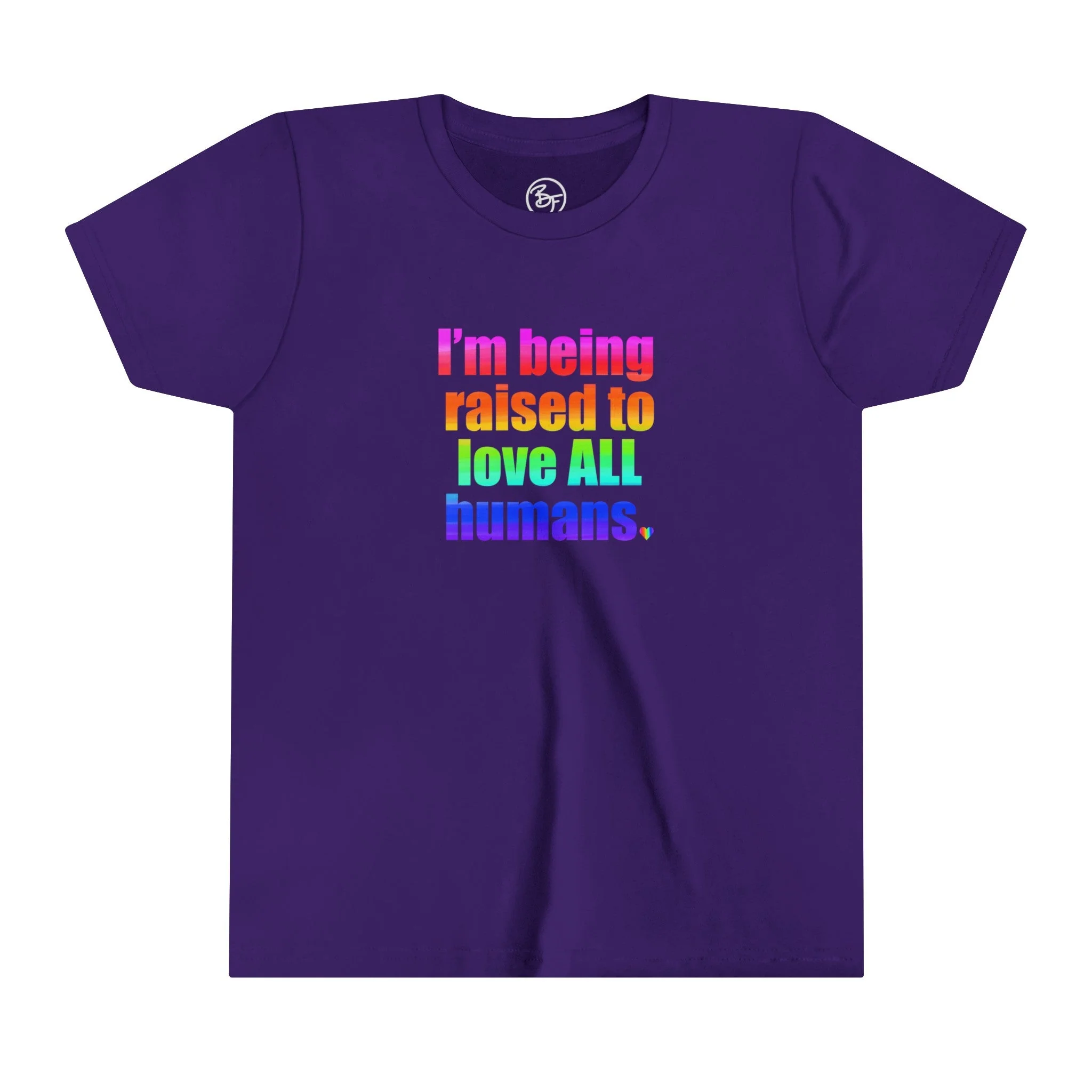 Bespattered Facade Love All Humans Youth Short Sleeve Tee - Image 9