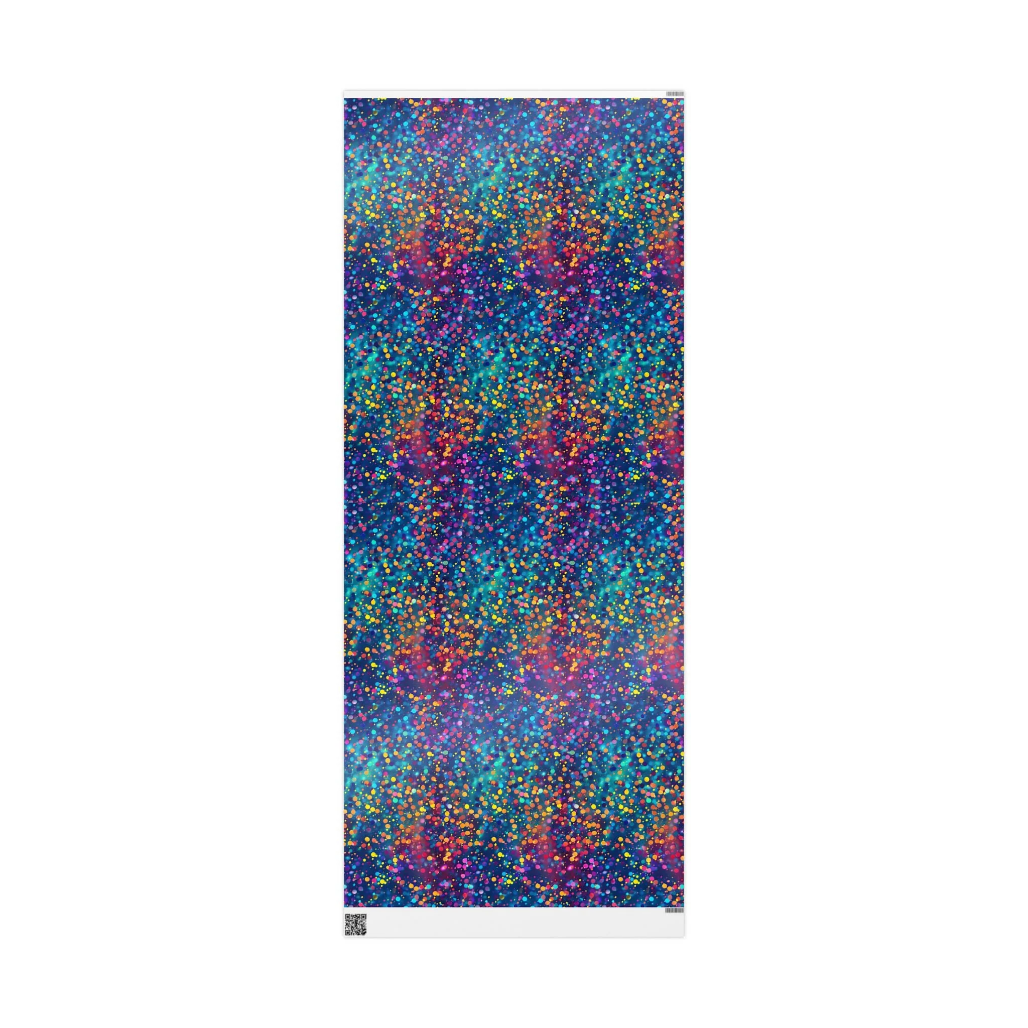 Bespattered Facade Party Time Rainbow Confetti Dots Wrapping Paper | Three Sizes | Glossy or Matte - Image 8