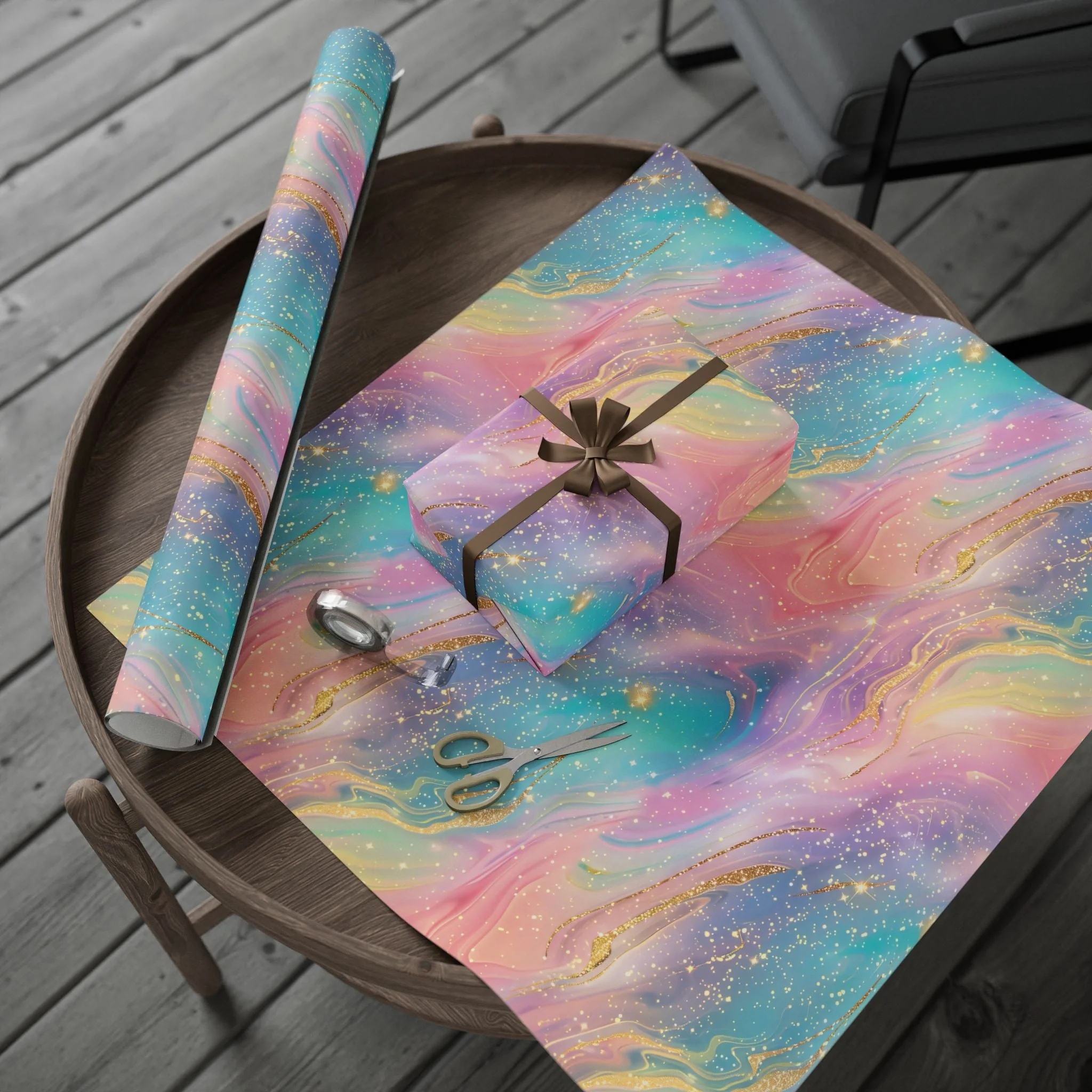 Bespattered Facade Pastel Dreams Wrapping Paper | Three Sizes | Glossy or Matte - Image 2