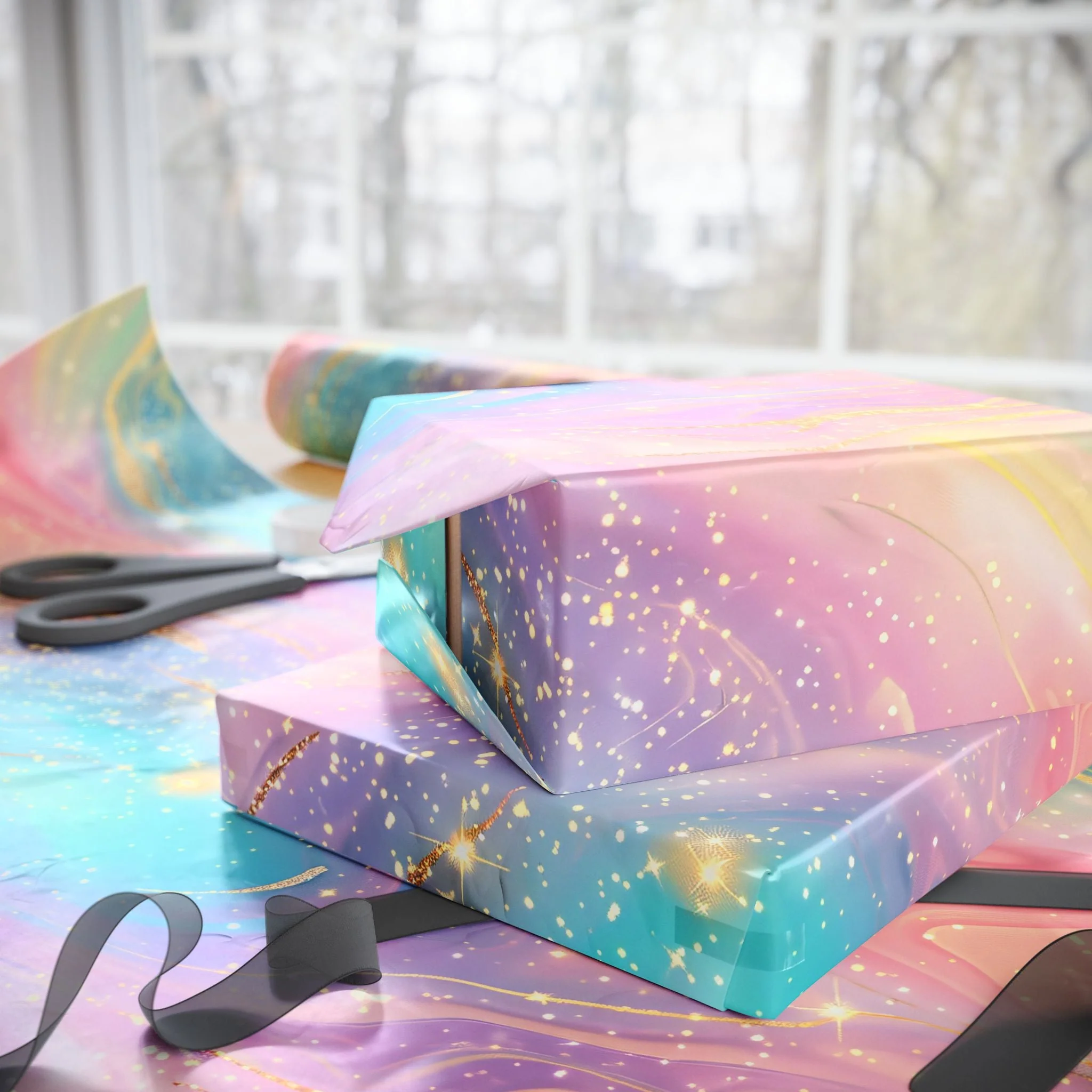 Bespattered Facade Pastel Dreams Wrapping Paper | Three Sizes | Glossy or Matte - Image 3