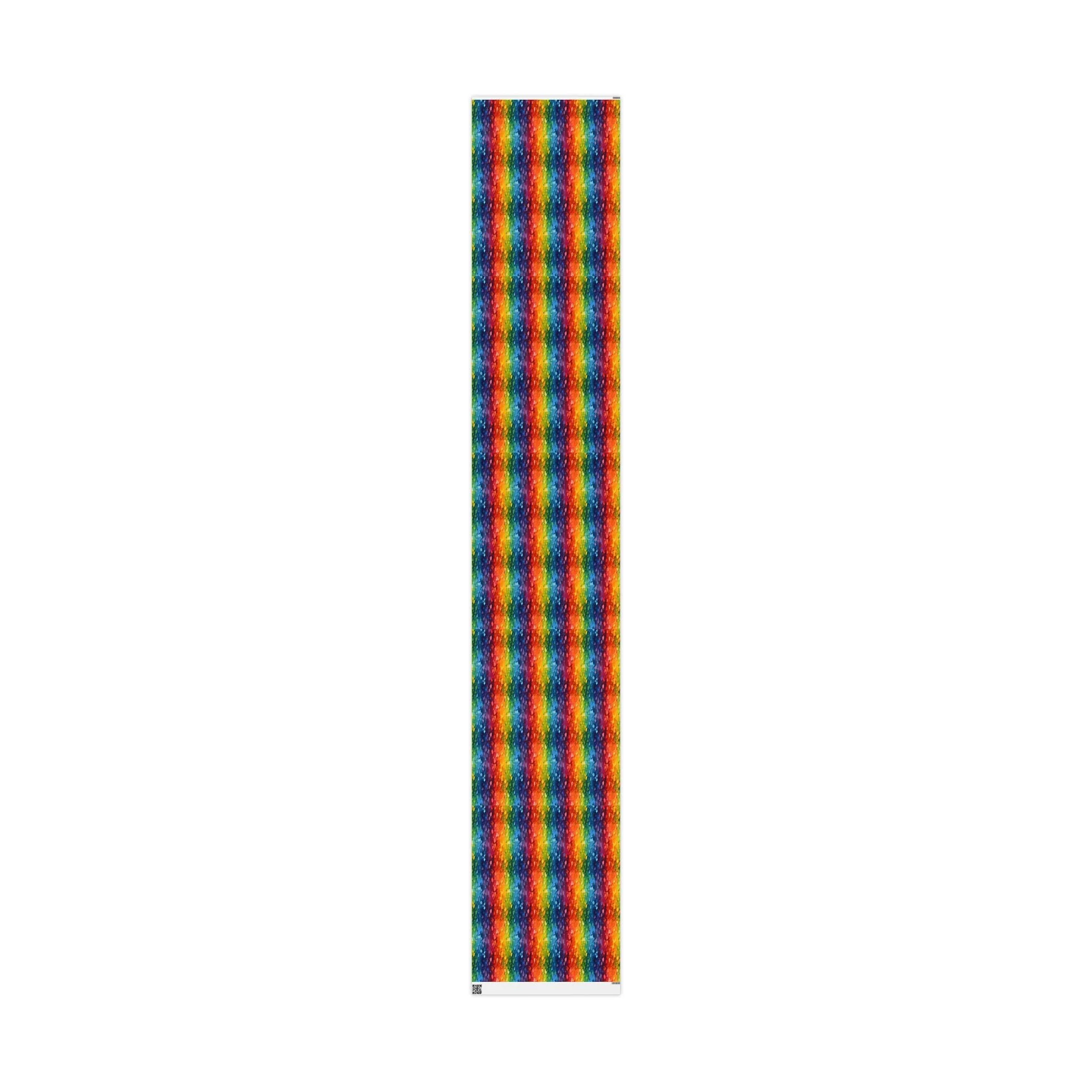 Bespattered Facade Rainbow Brushstrokes Wrapping Paper | Three Sizes | Glossy or Matte - Image 11