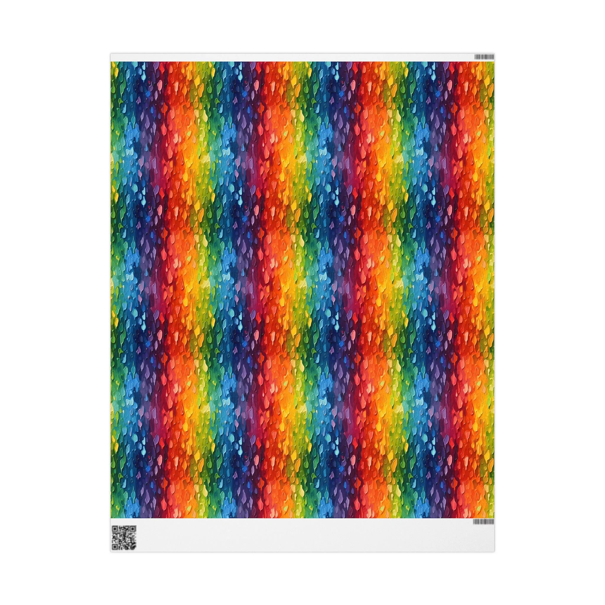 Bespattered Facade Rainbow Brushstrokes Wrapping Paper | Three Sizes | Glossy or Matte - Image 6