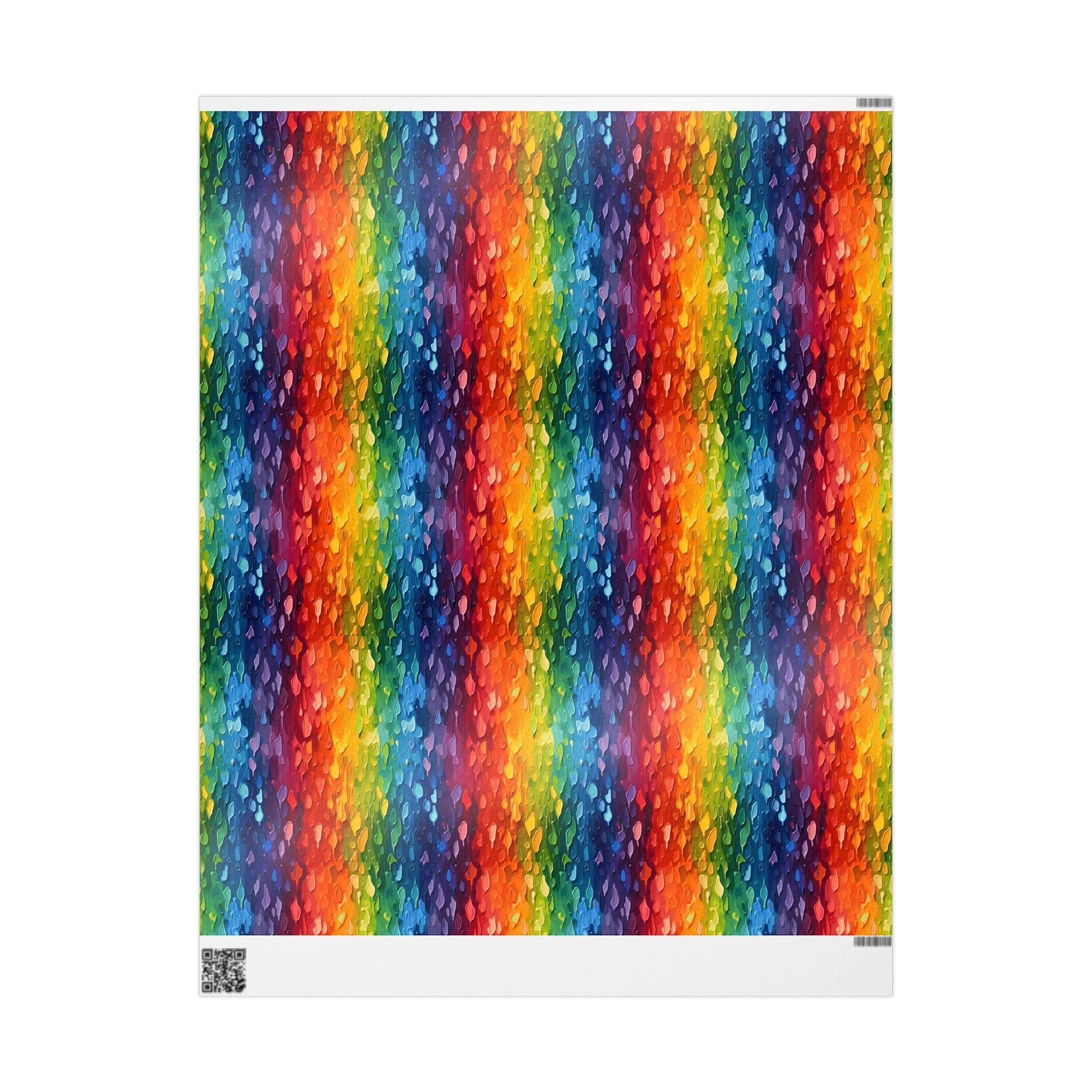 Bespattered Facade Rainbow Brushstrokes Wrapping Paper | Three Sizes | Glossy or Matte - Image 7
