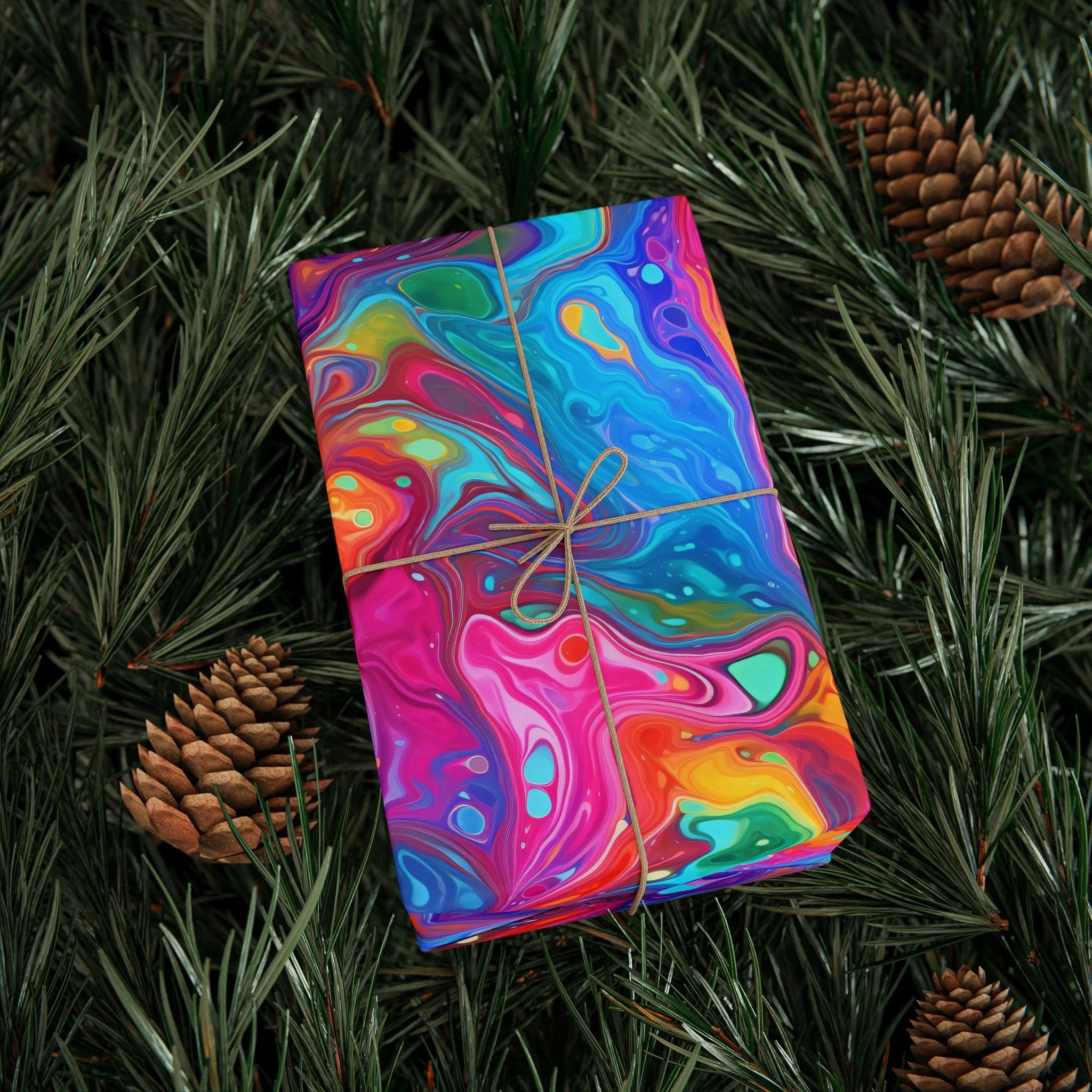 Bespattered Facade Rainbow Flow Wrapping Paper | Three Sizes | Glossy or Matte - Image 4