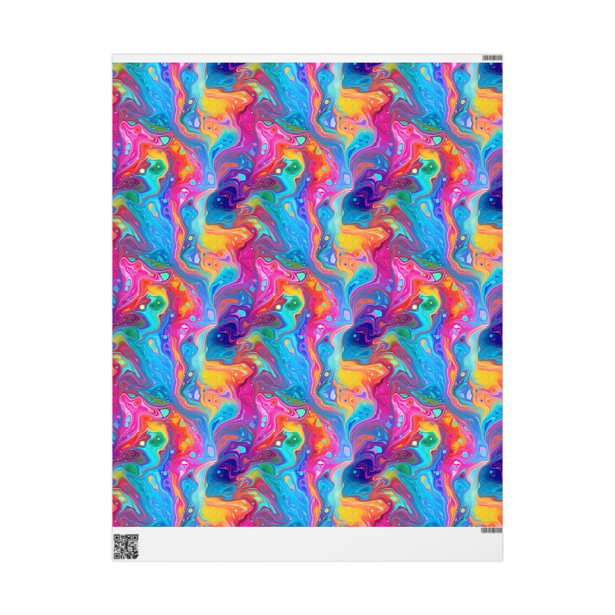 Bespattered Facade Rainbow Flow Wrapping Paper | Three Sizes | Glossy or Matte - Image 6