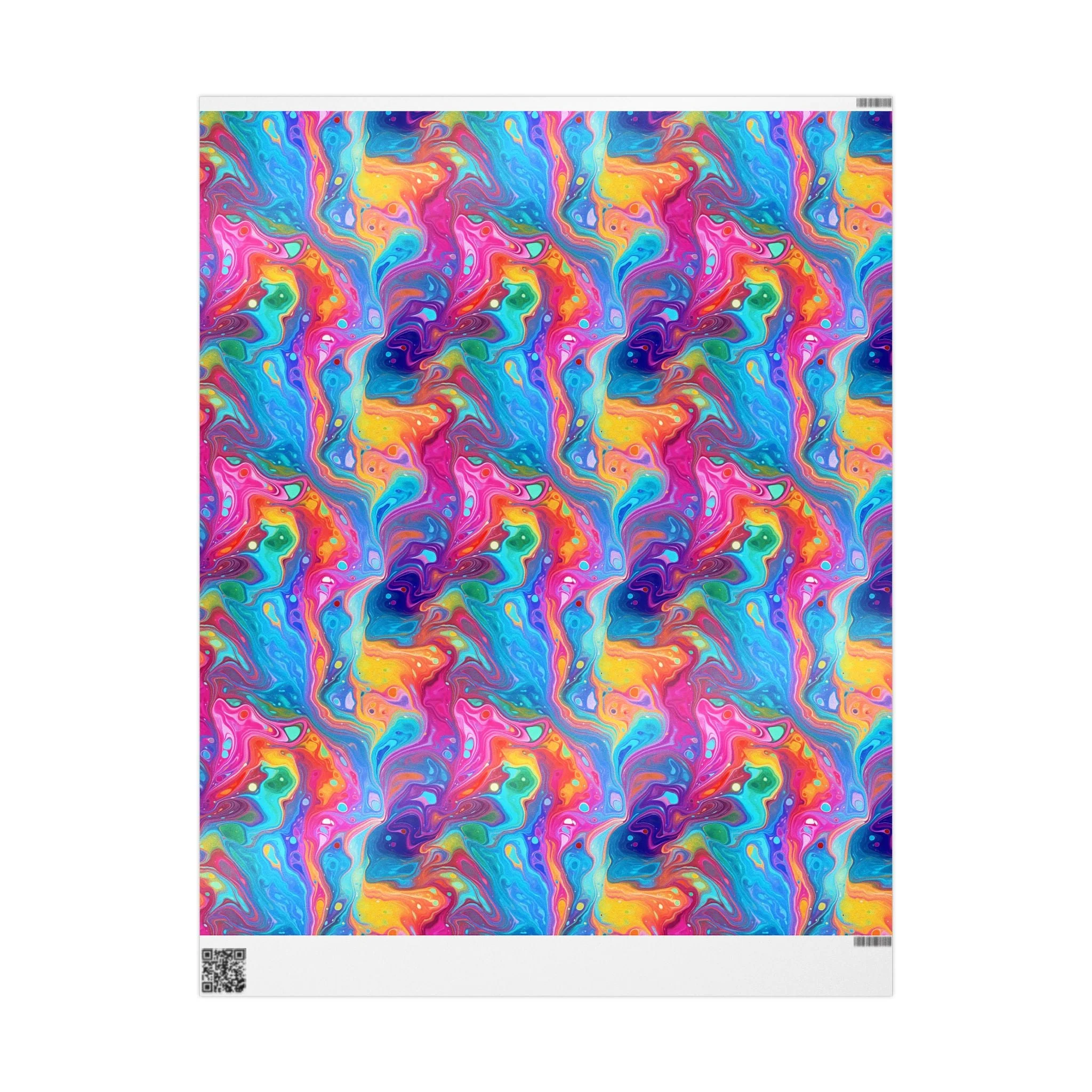 Bespattered Facade Rainbow Flow Wrapping Paper | Three Sizes | Glossy or Matte - Image 7