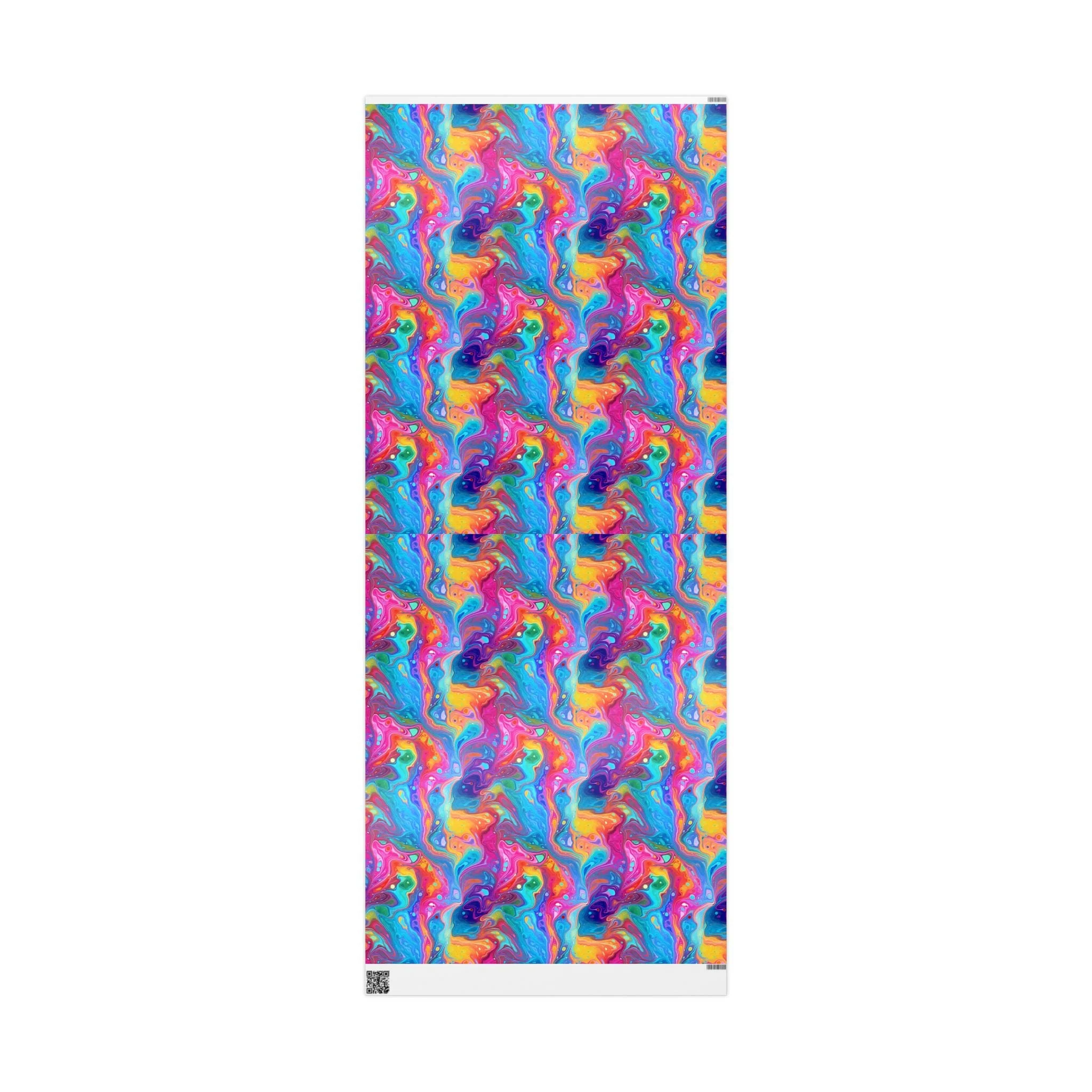 Bespattered Facade Rainbow Flow Wrapping Paper | Three Sizes | Glossy or Matte - Image 8