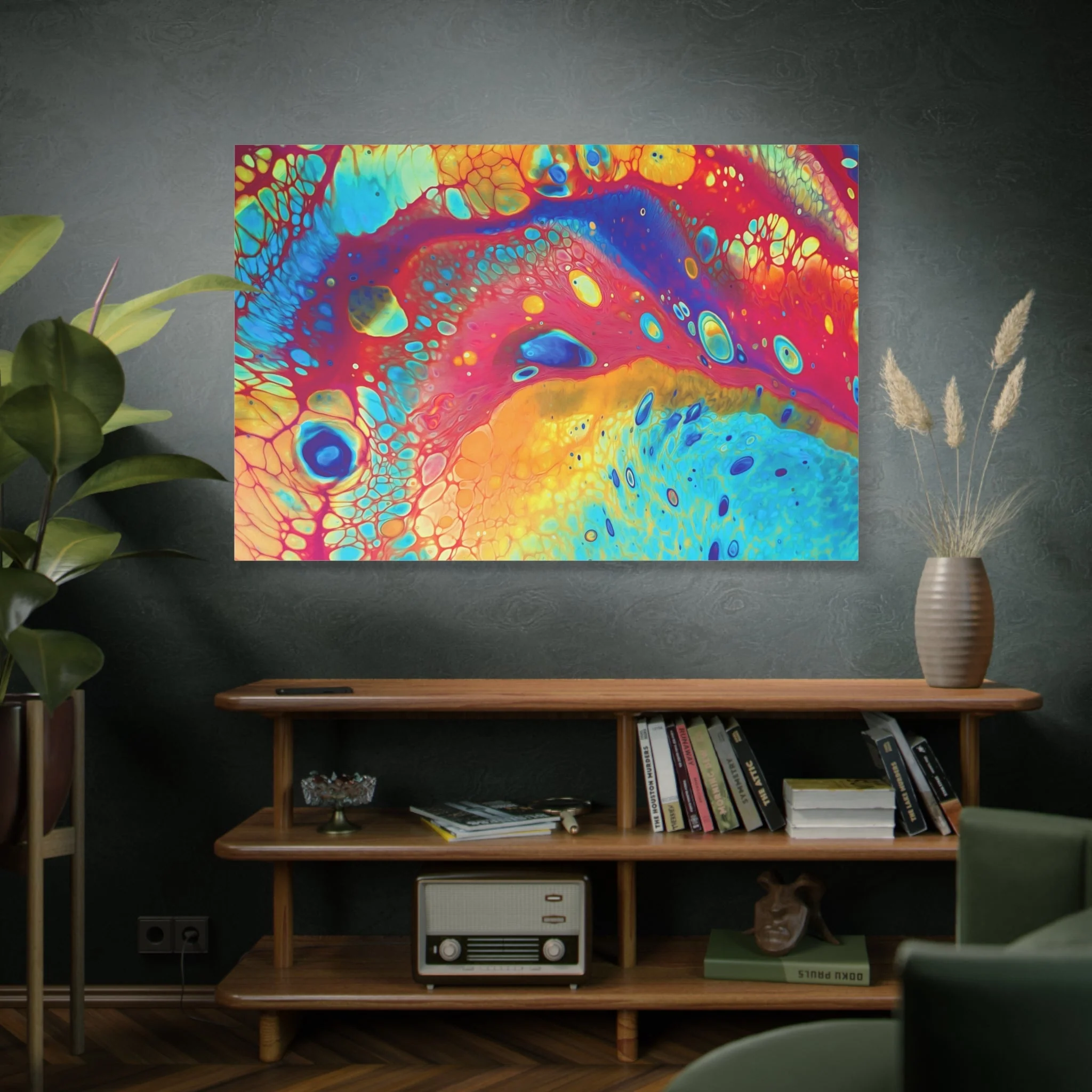 Bespattered Facade Rainbow Galaxy Stretched Matte Canvas Art Prints | Multiple Sizes - Image 29