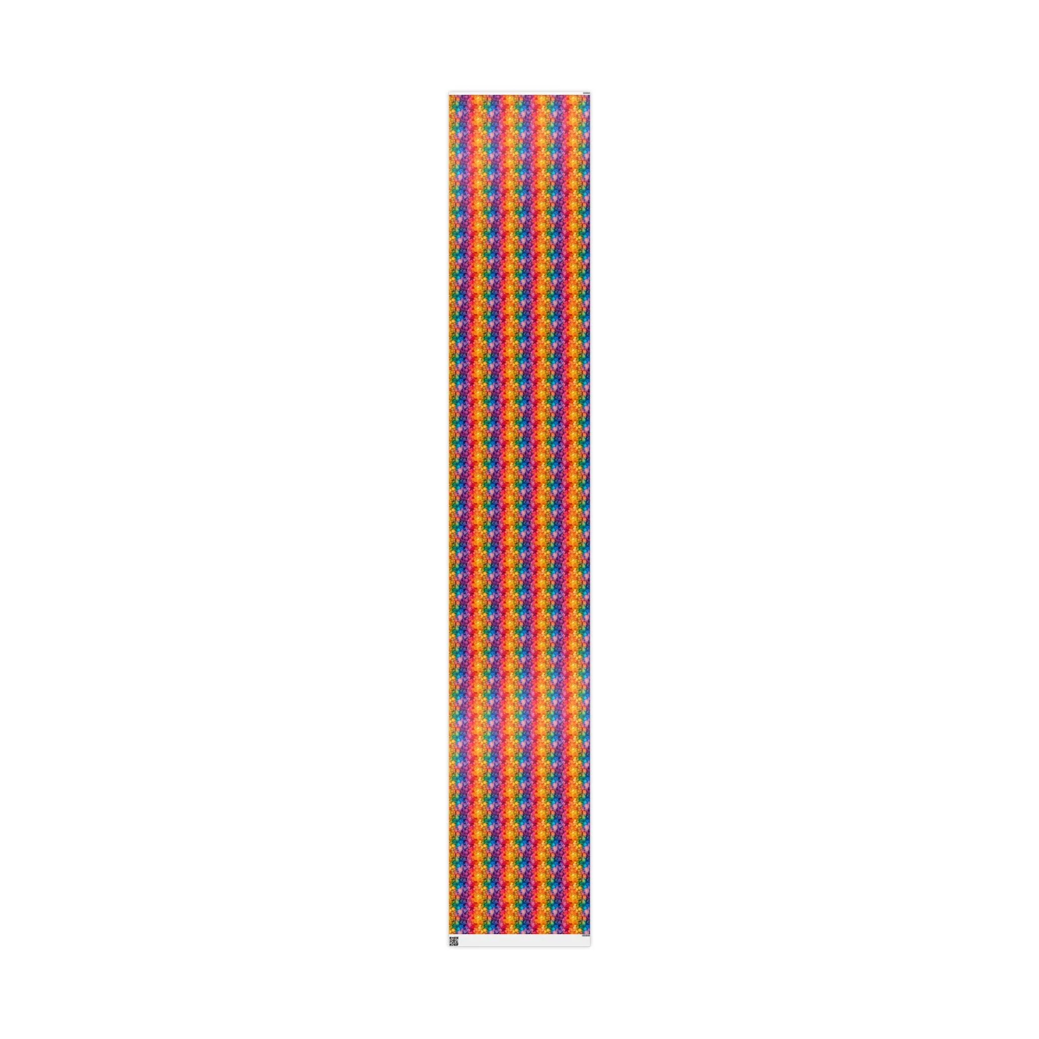Bespattered Facade Rainbow Ink Circles Wrapping Paper | Three Sizes | Glossy or Matte - Image 10