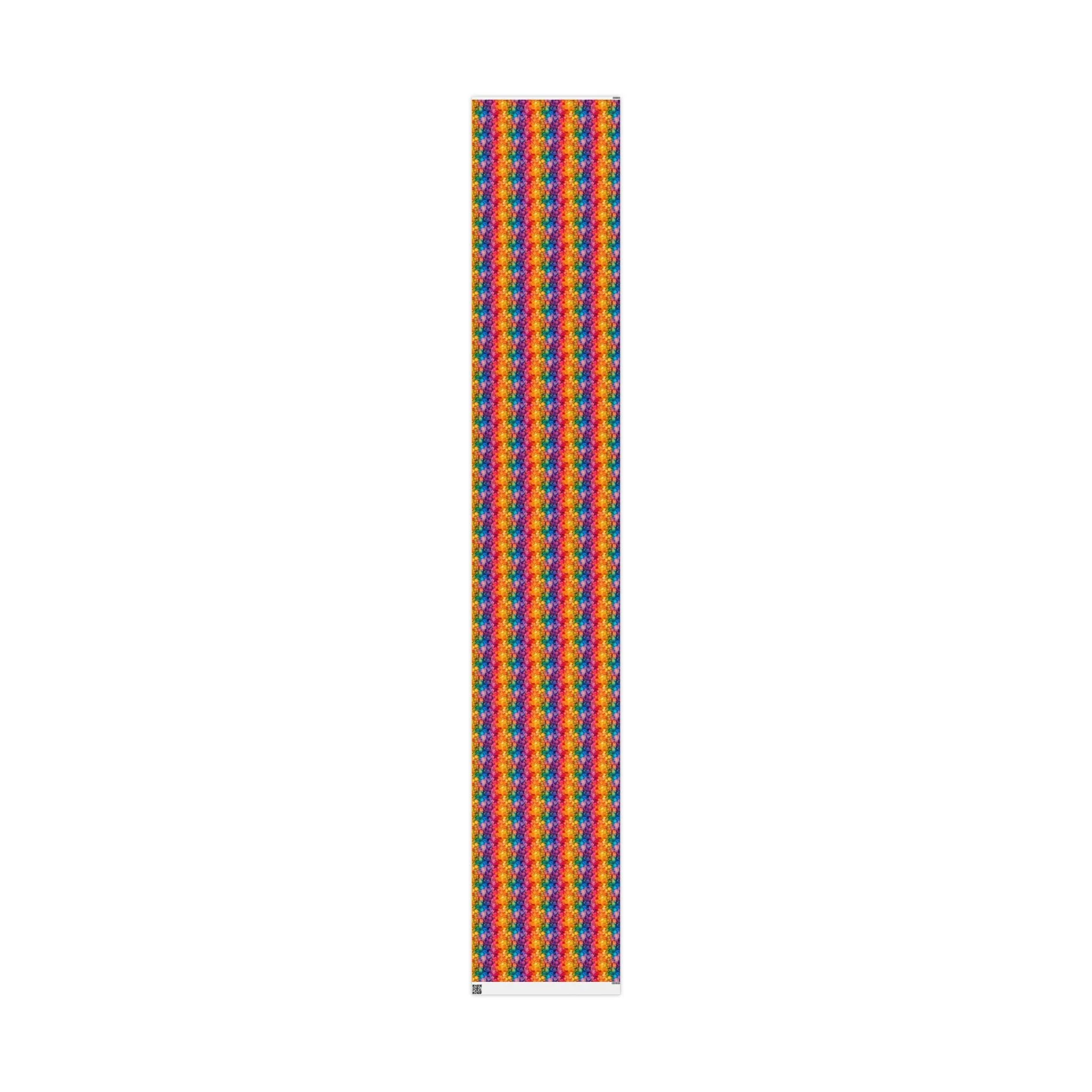 Bespattered Facade Rainbow Ink Circles Wrapping Paper | Three Sizes | Glossy or Matte - Image 11