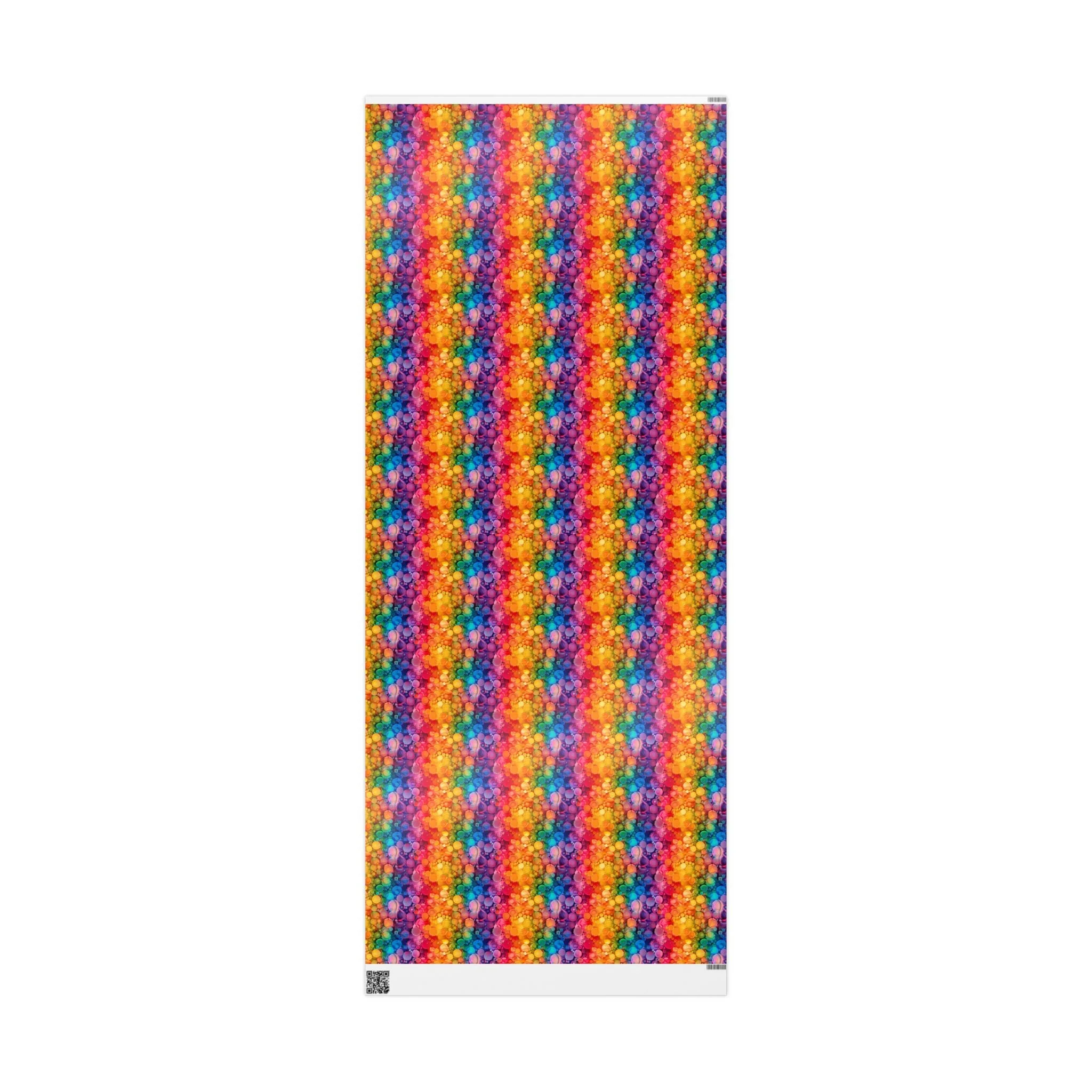 Bespattered Facade Rainbow Ink Circles Wrapping Paper | Three Sizes | Glossy or Matte - Image 8