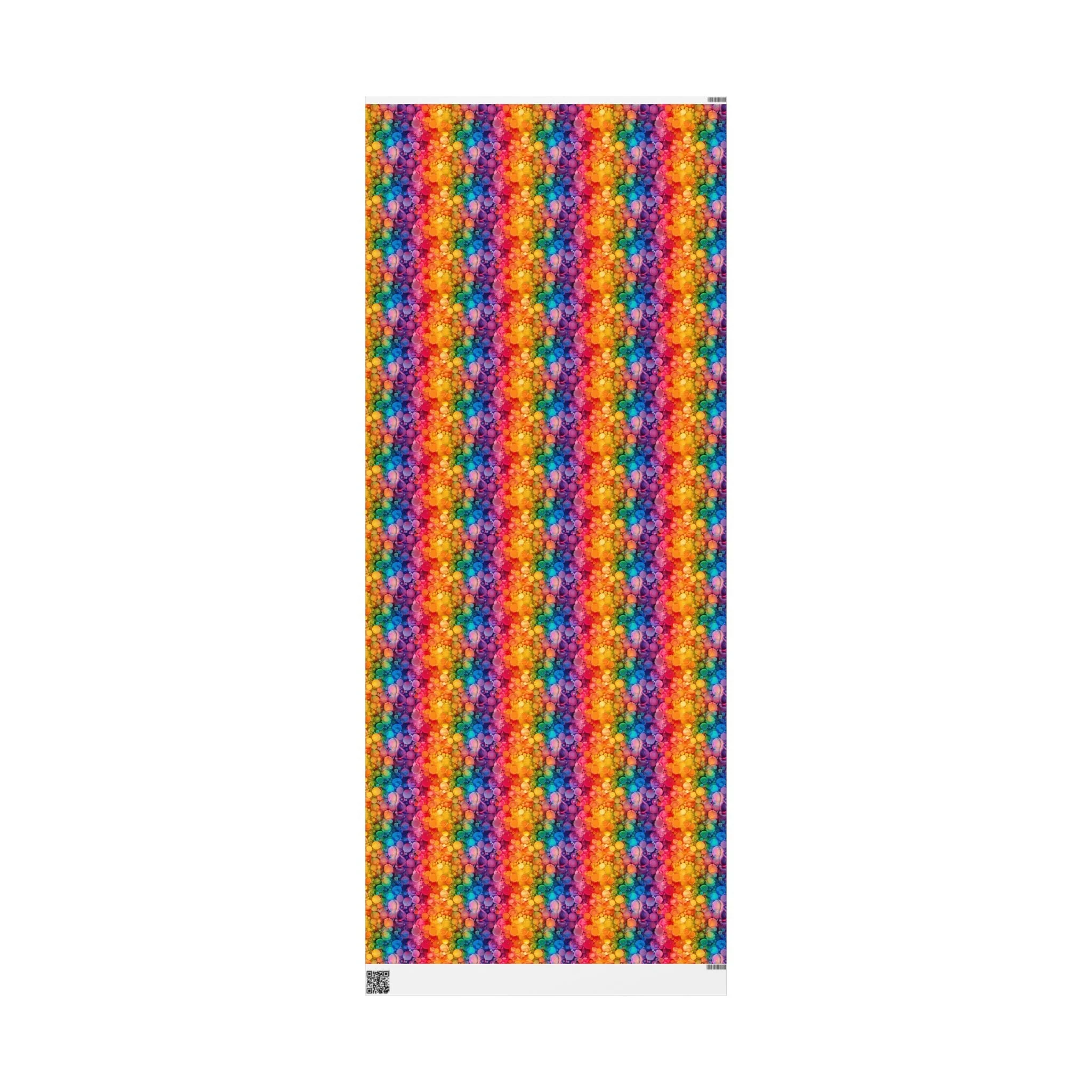 Bespattered Facade Rainbow Ink Circles Wrapping Paper | Three Sizes | Glossy or Matte - Image 9