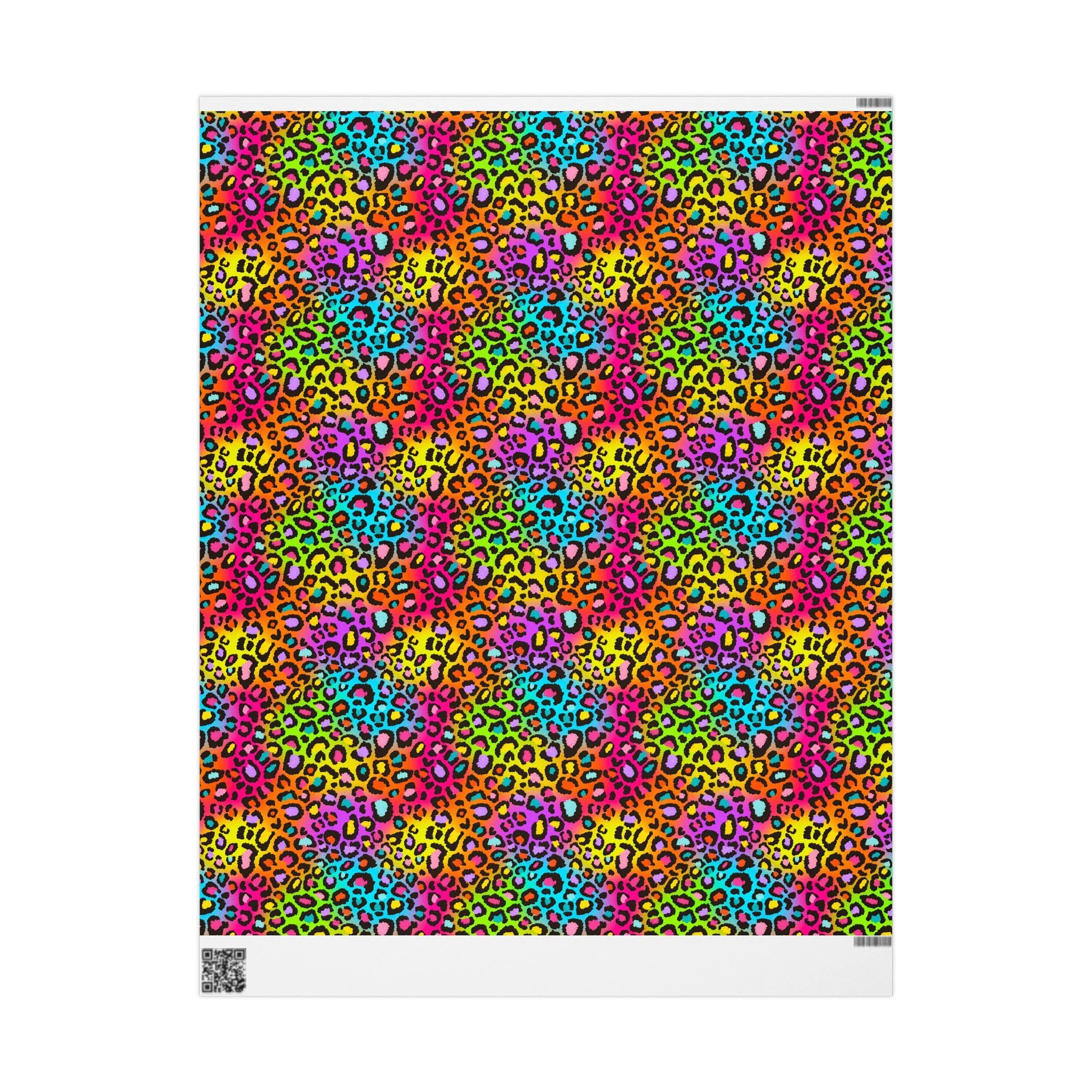 Bespattered Facade Rainbow Leopard Wrapping Paper | Three Sizes | Glossy or Matte - Image 10