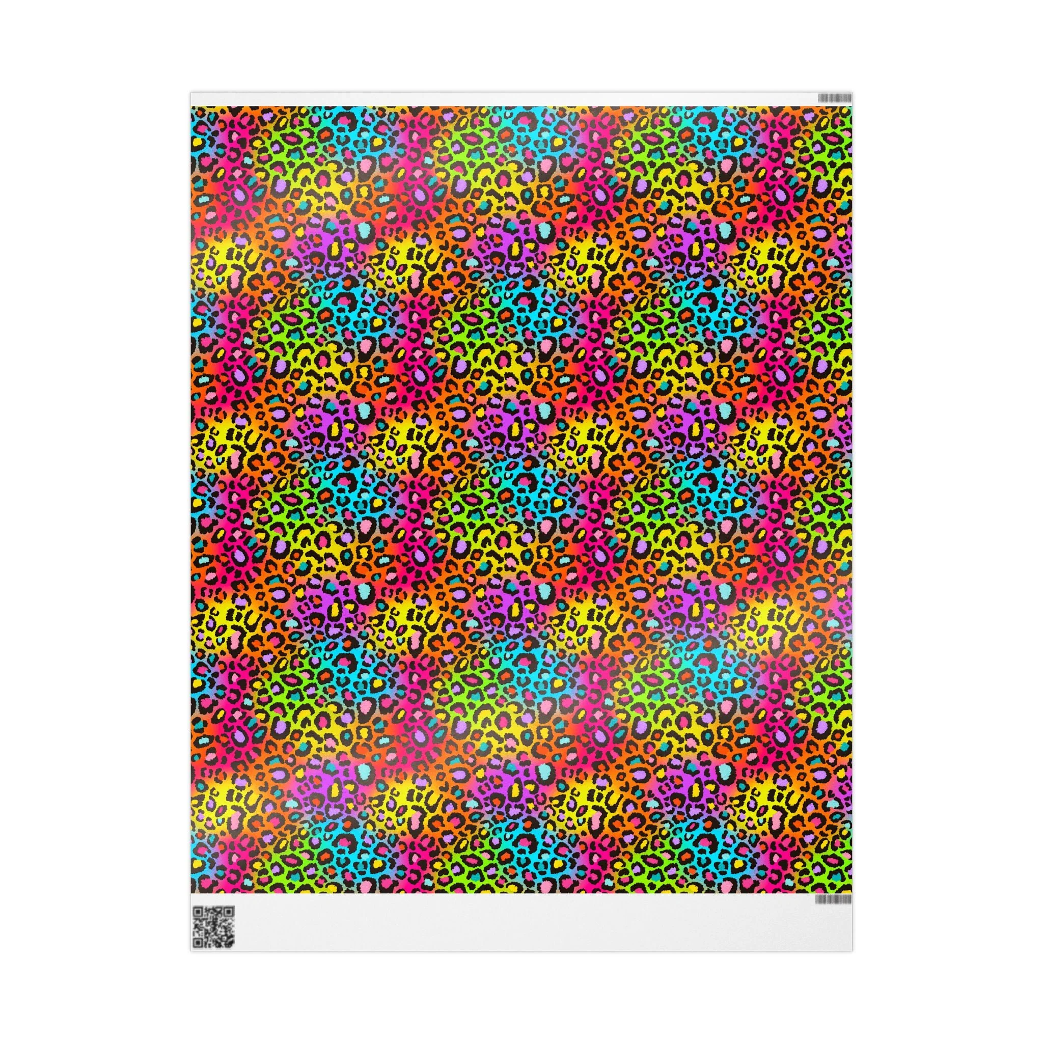 Bespattered Facade Rainbow Leopard Wrapping Paper | Three Sizes | Glossy or Matte - Image 9