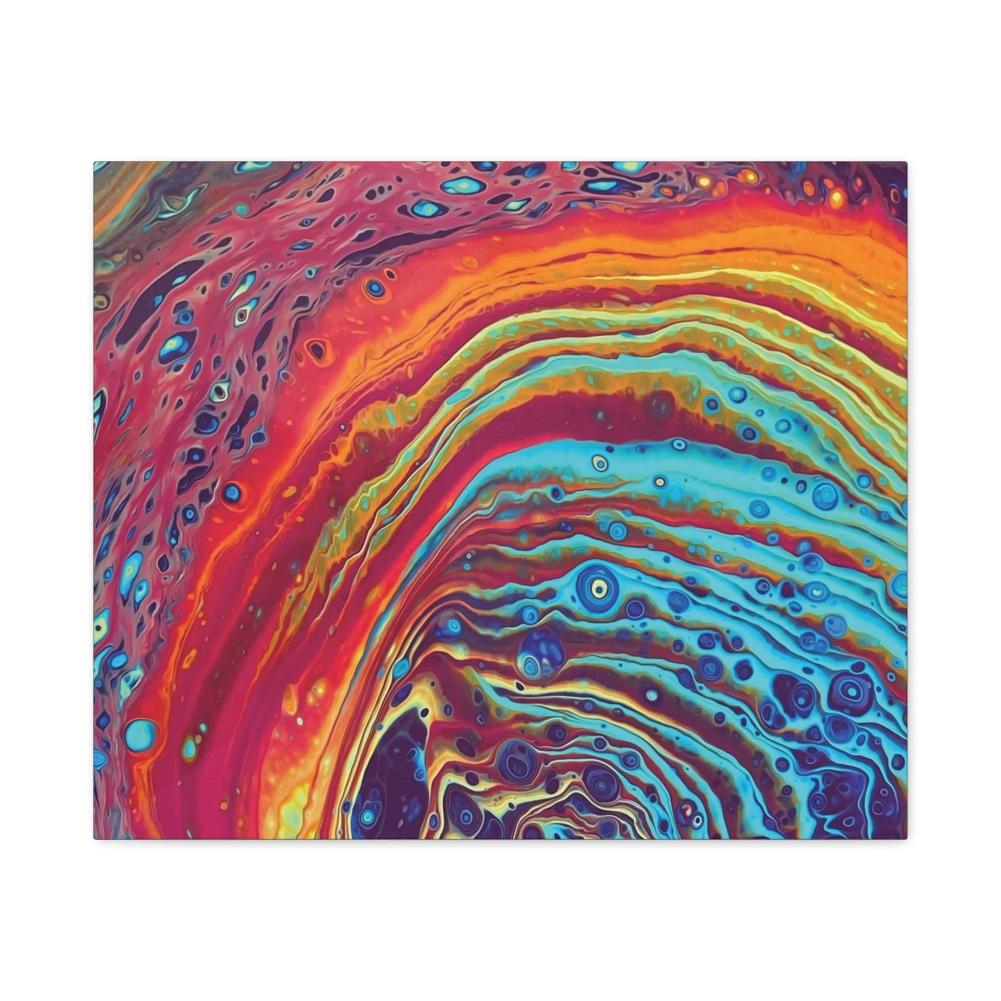 Bespattered Facade Rainbow Rings Stretched Matte Canvas Art Prints | Multiple Sizes - Image 10