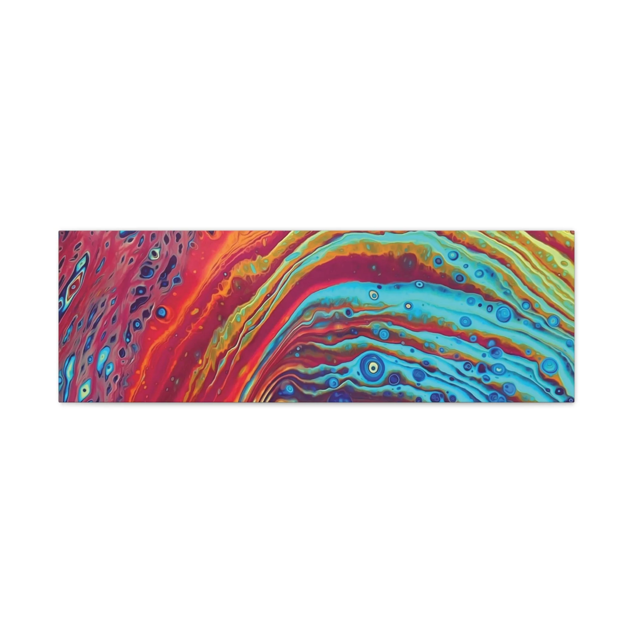 Bespattered Facade Rainbow Rings Stretched Matte Canvas Art Prints | Multiple Sizes - Image 15