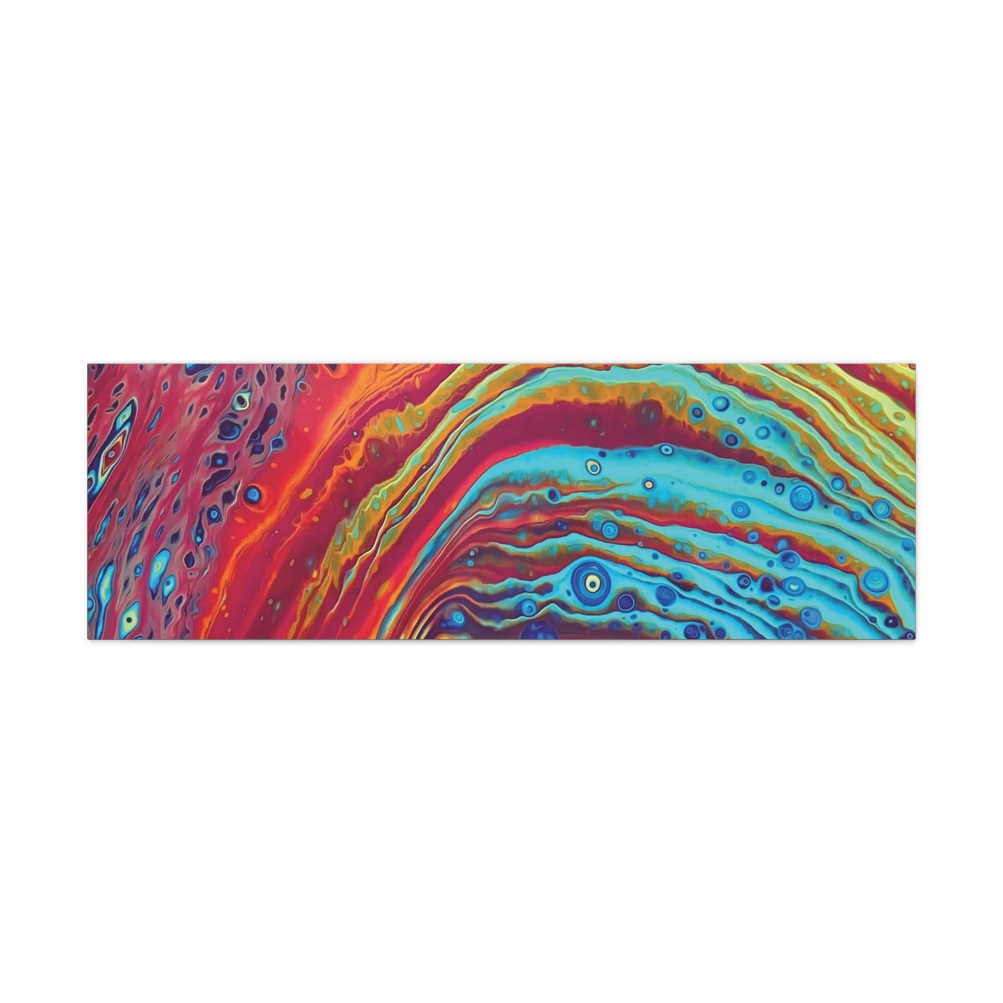 Bespattered Facade Rainbow Rings Stretched Matte Canvas Art Prints | Multiple Sizes - Image 19