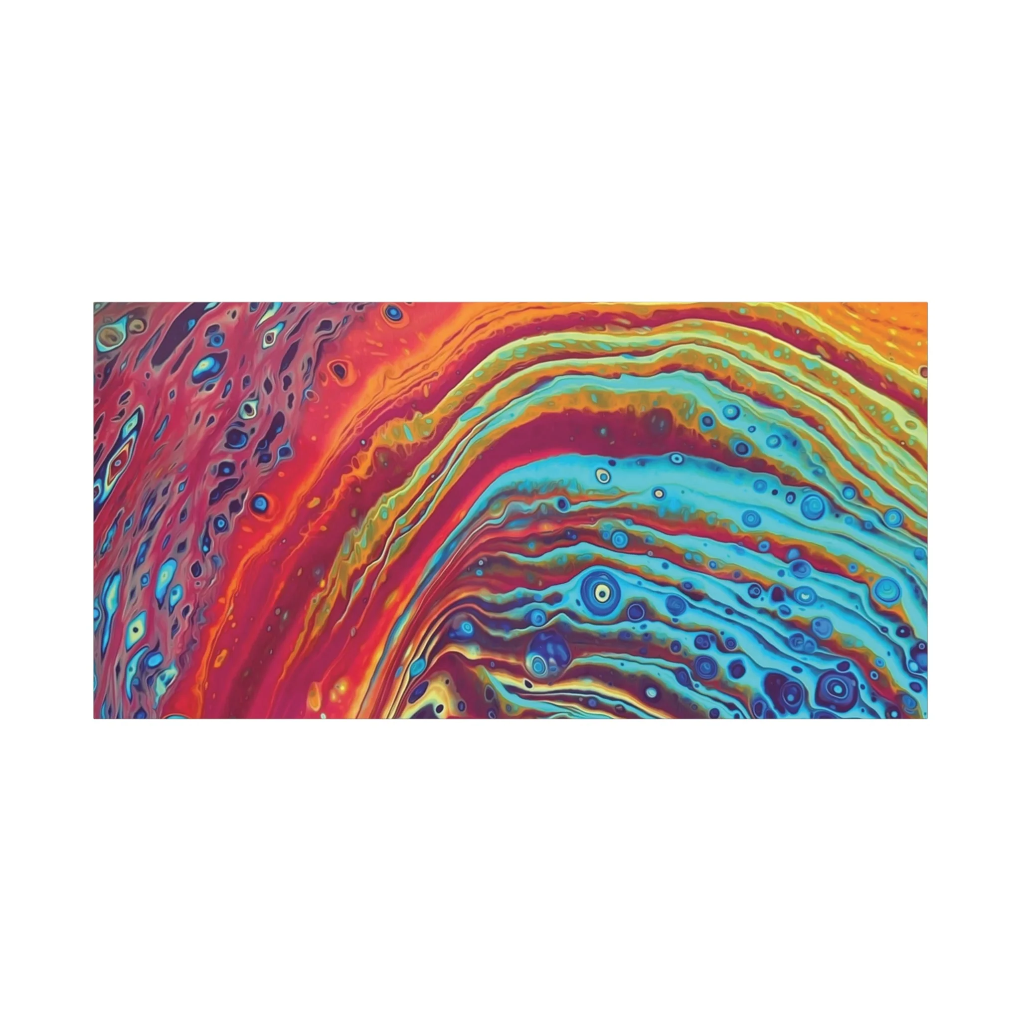 Bespattered Facade Rainbow Rings Stretched Matte Canvas Art Prints | Multiple Sizes - Image 24