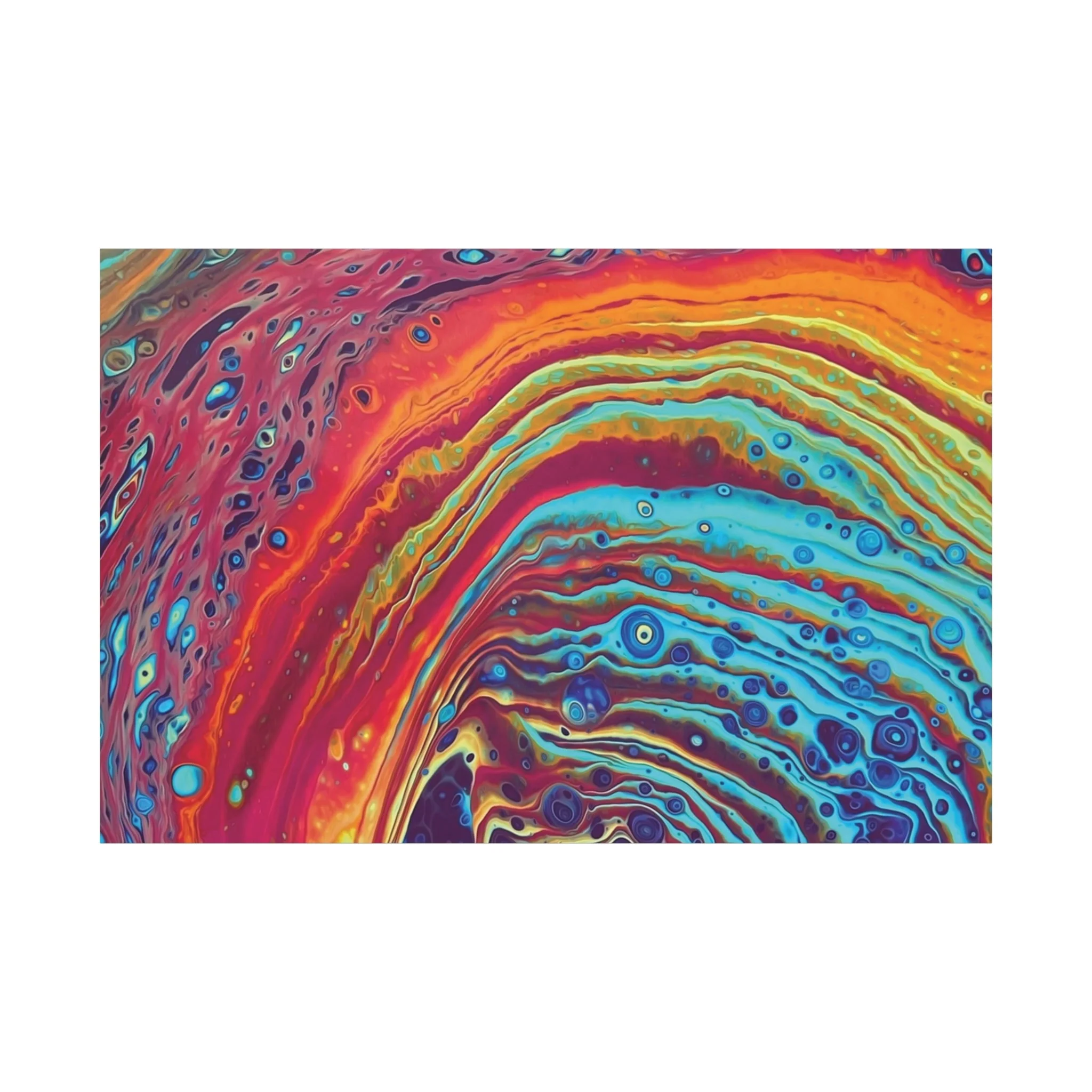 Bespattered Facade Rainbow Rings Stretched Matte Canvas Art Prints | Multiple Sizes - Image 25