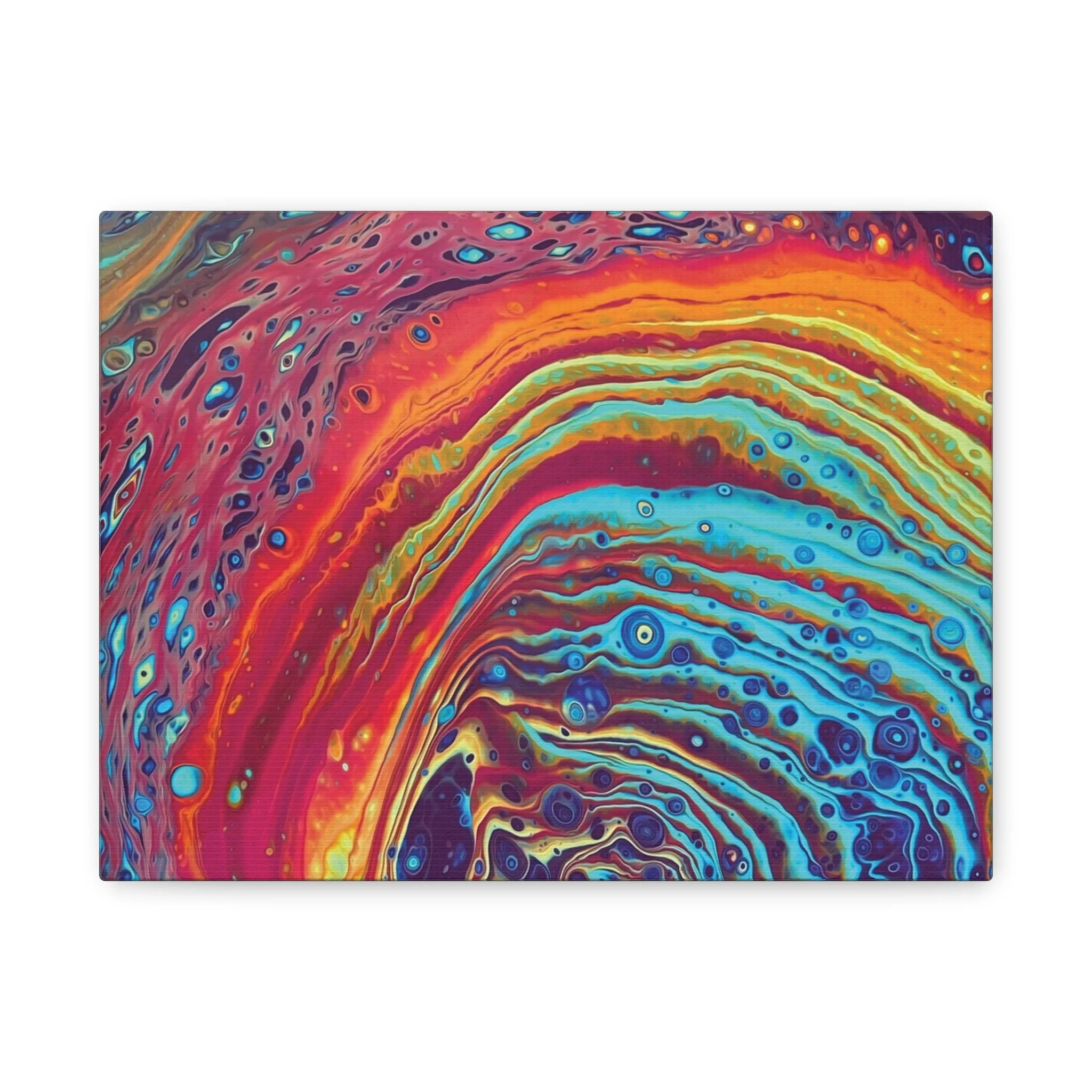 Bespattered Facade Rainbow Rings Stretched Matte Canvas Art Prints | Multiple Sizes - Image 26