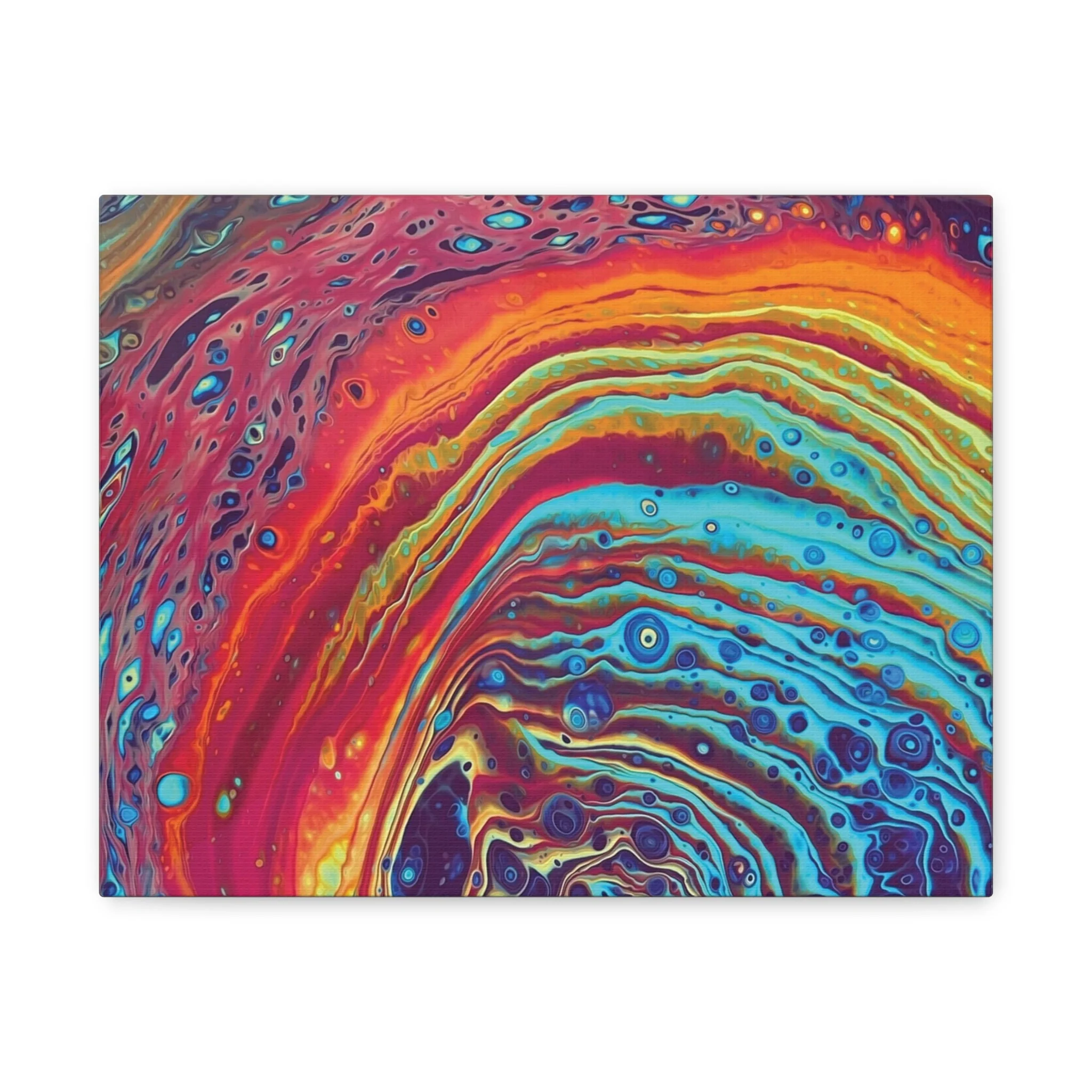 Bespattered Facade Rainbow Rings Stretched Matte Canvas Art Prints | Multiple Sizes - Image 3