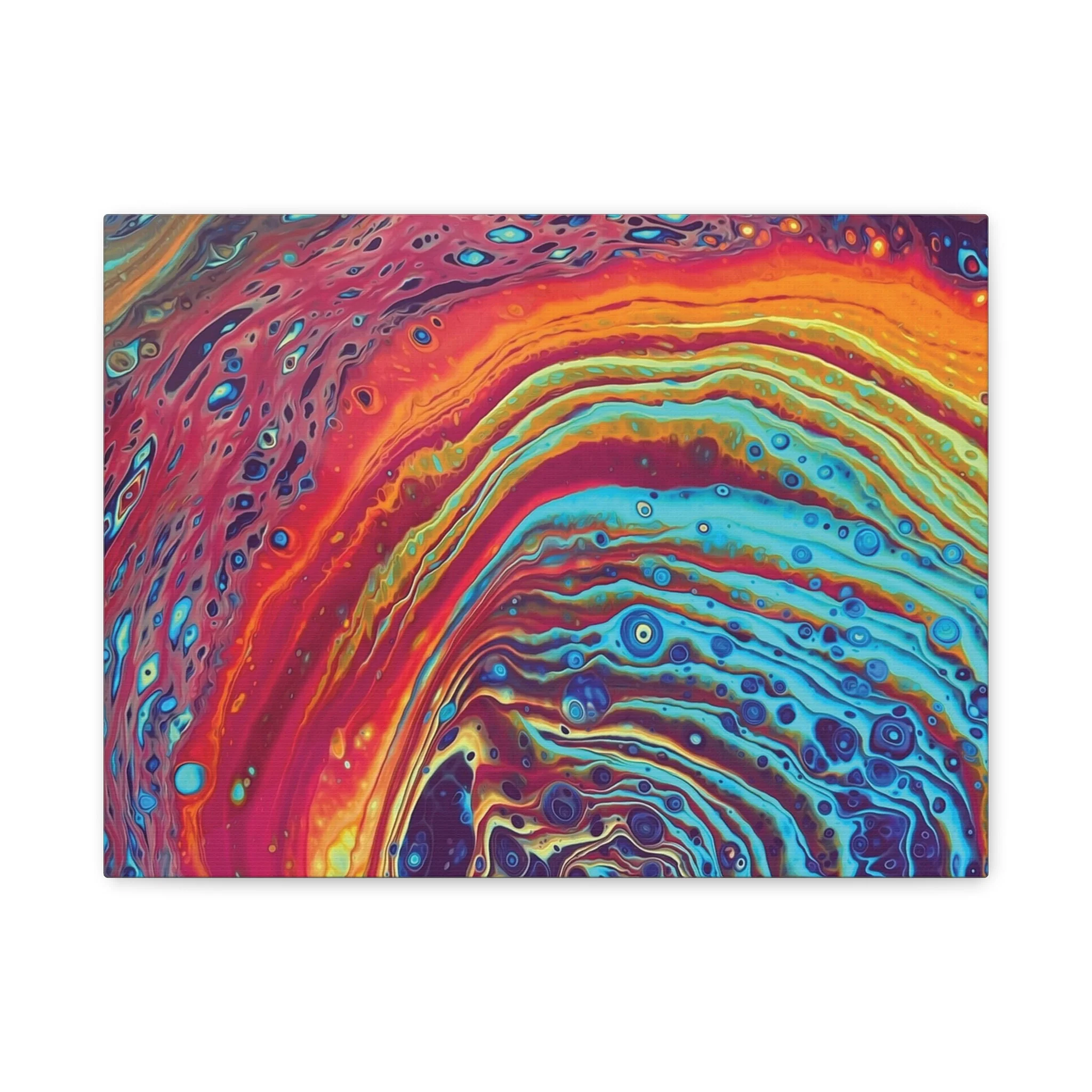 Bespattered Facade Rainbow Rings Stretched Matte Canvas Art Prints | Multiple Sizes - Image 4