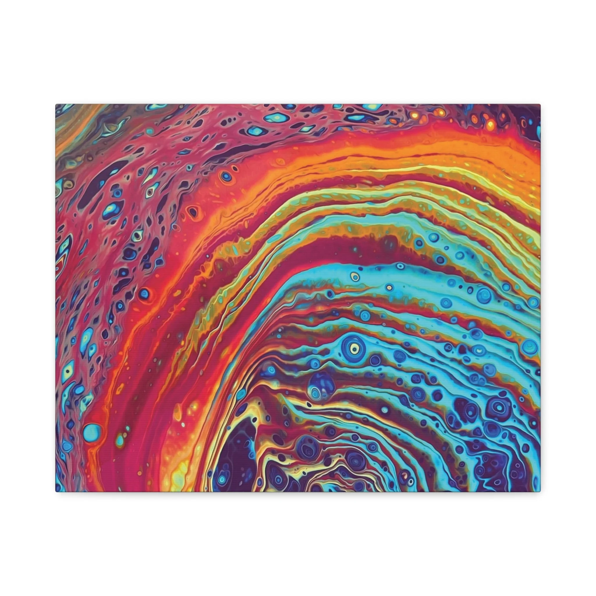 Bespattered Facade Rainbow Rings Stretched Matte Canvas Art Prints | Multiple Sizes - Image 7