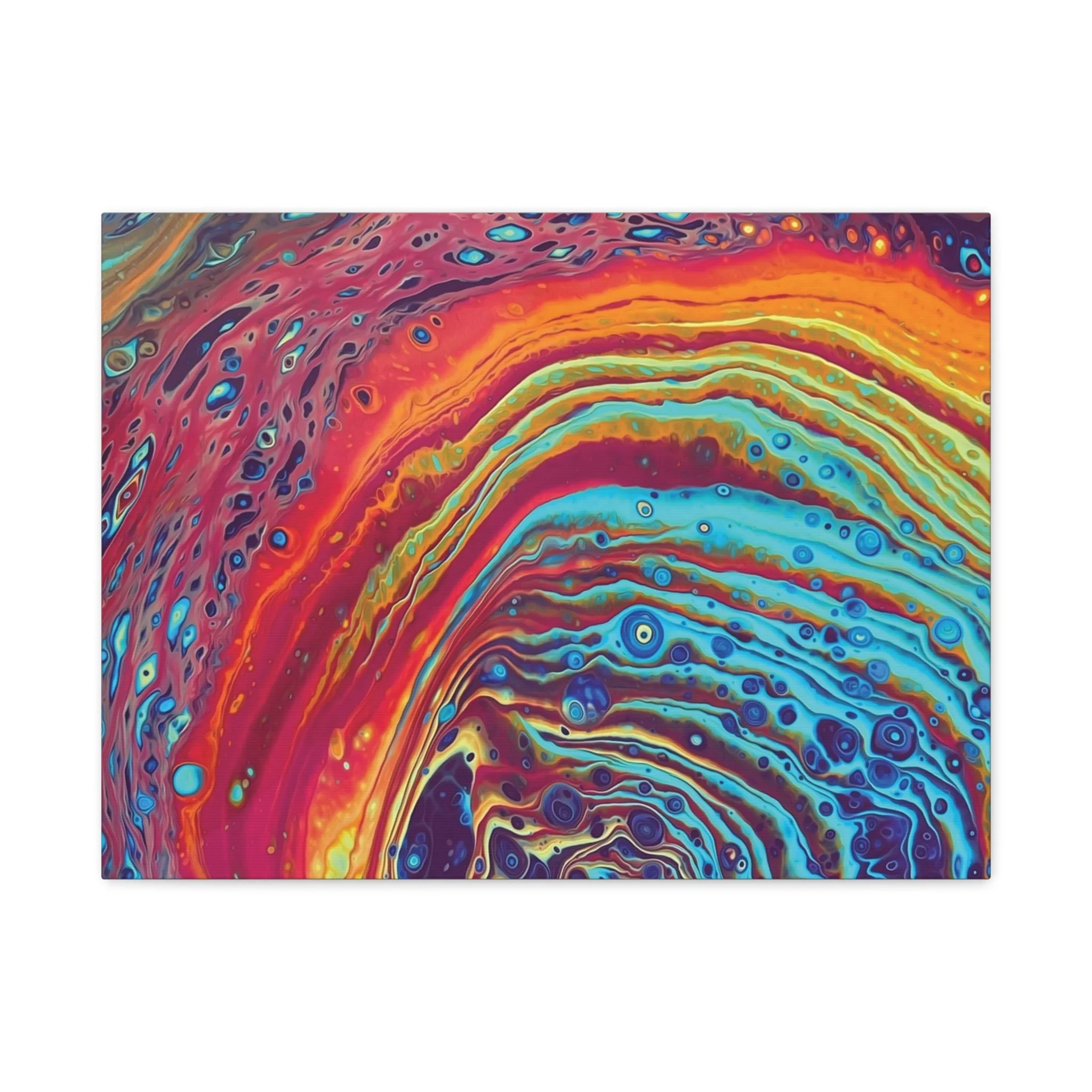 Bespattered Facade Rainbow Rings Stretched Matte Canvas Art Prints | Multiple Sizes - Image 9