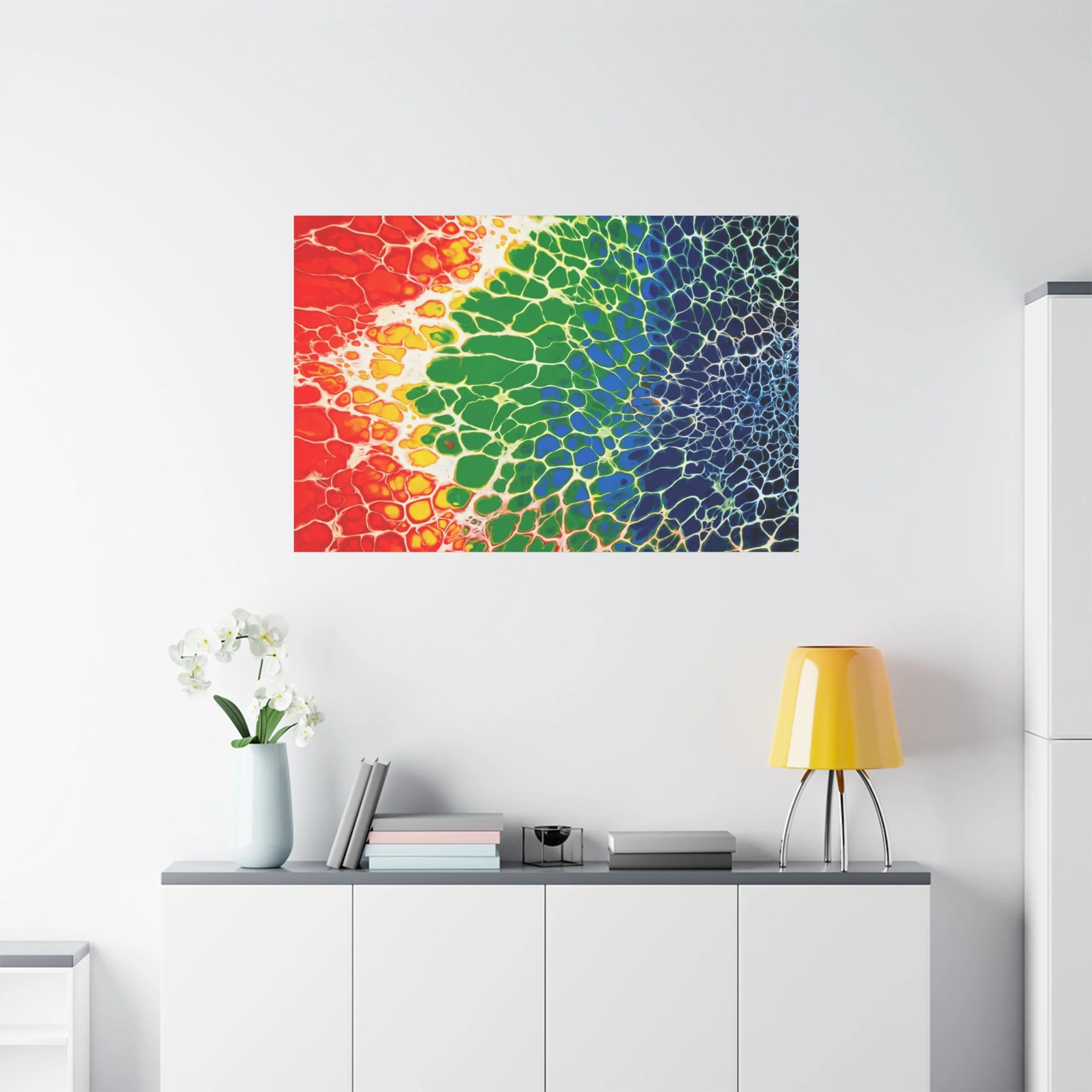 Bespattered Facade Rainbow Seaside Stretched Matte Canvas Art Prints | Multiple Sizes - Image 27