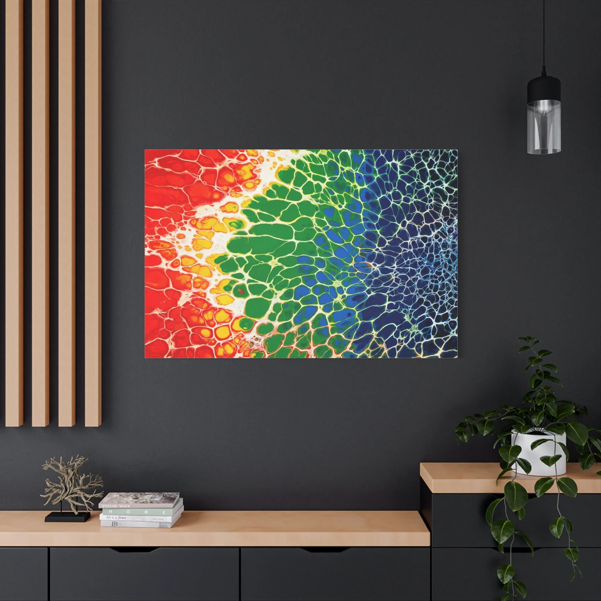 Bespattered Facade Rainbow Seaside Stretched Matte Canvas Art Prints | Multiple Sizes - Image 28