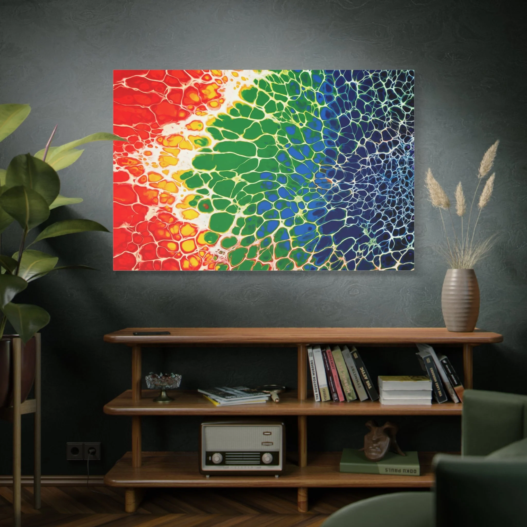 Bespattered Facade Rainbow Seaside Stretched Matte Canvas Art Prints | Multiple Sizes - Image 29