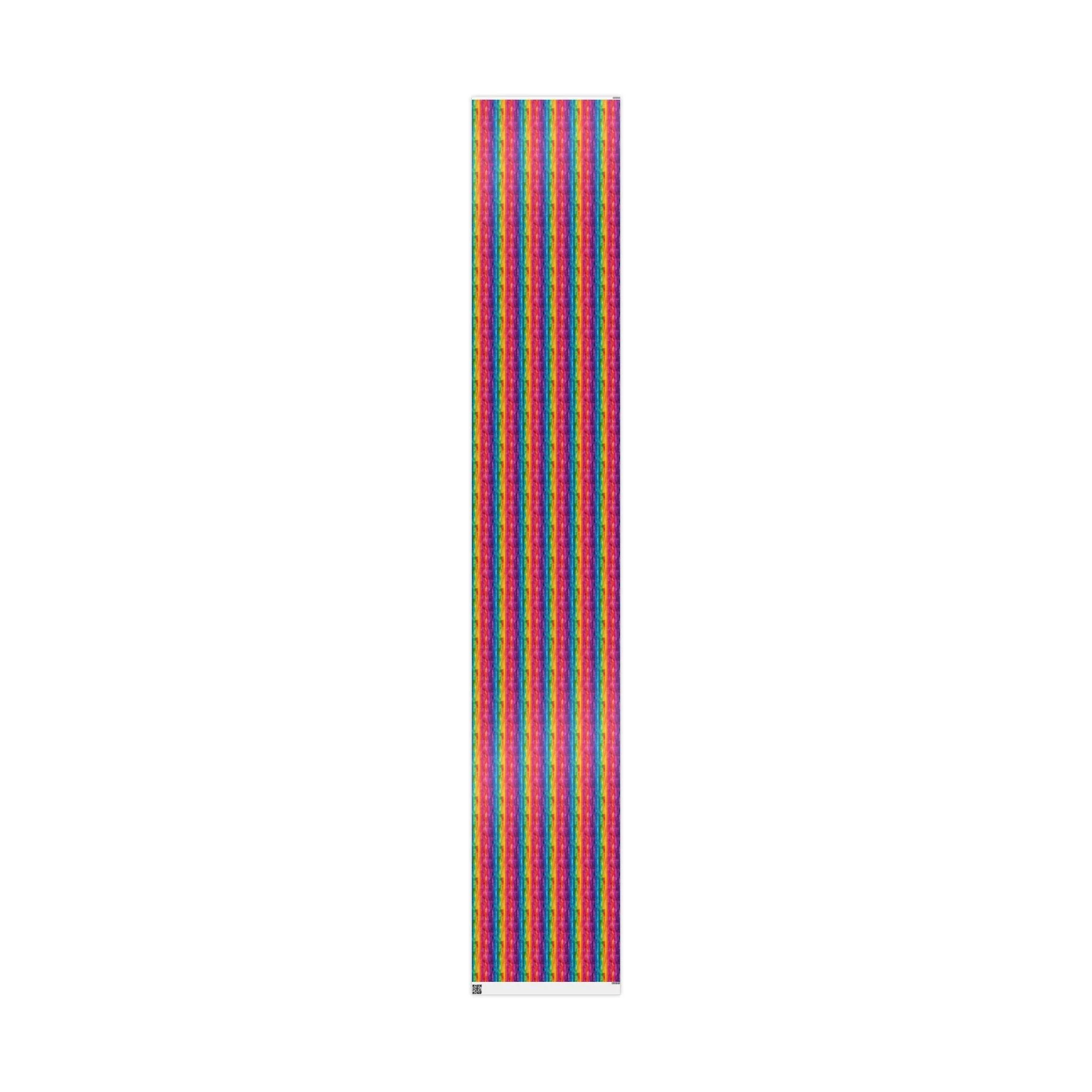 Bespattered Facade Rainbow Stripes Wrapping Paper | Three Sizes | Glossy or Matte - Image 10