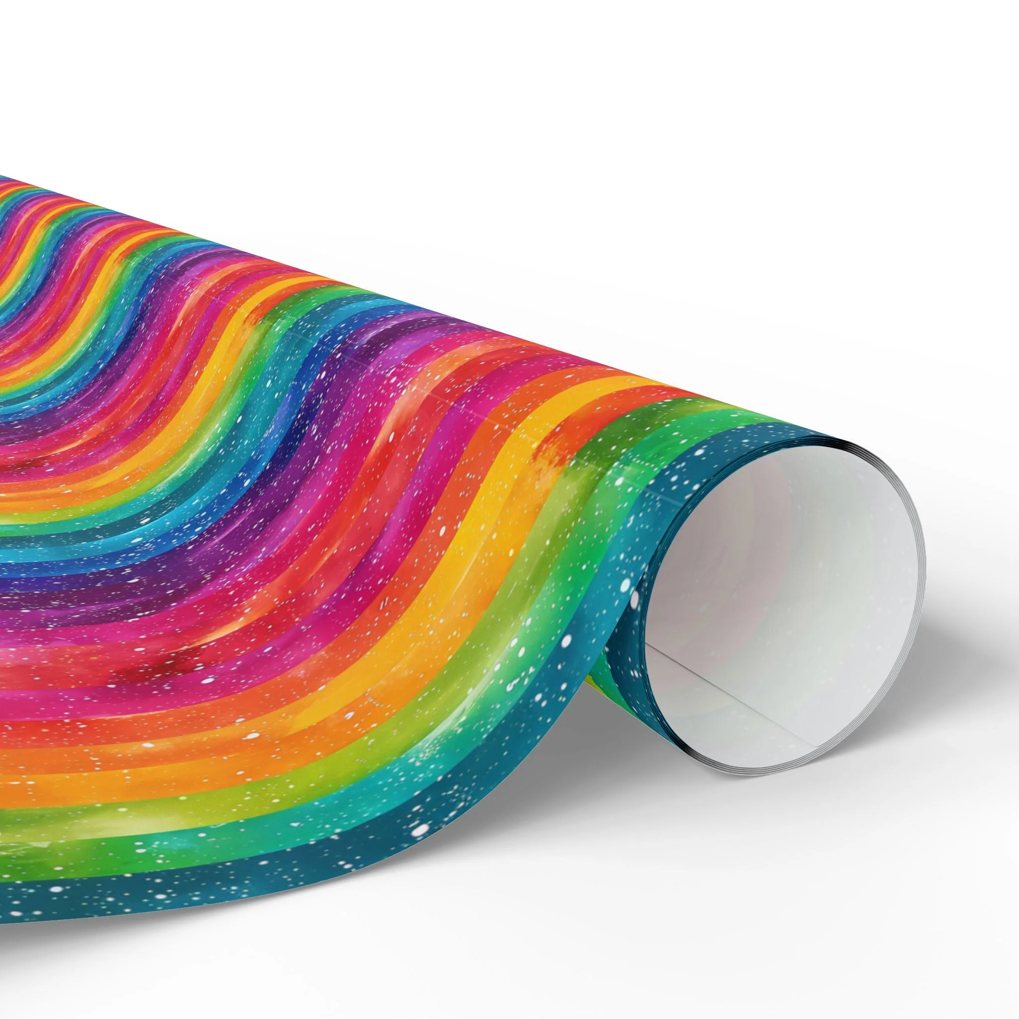Bespattered Facade Rainbow Stripes Wrapping Paper | Three Sizes | Glossy or Matte - Image 4
