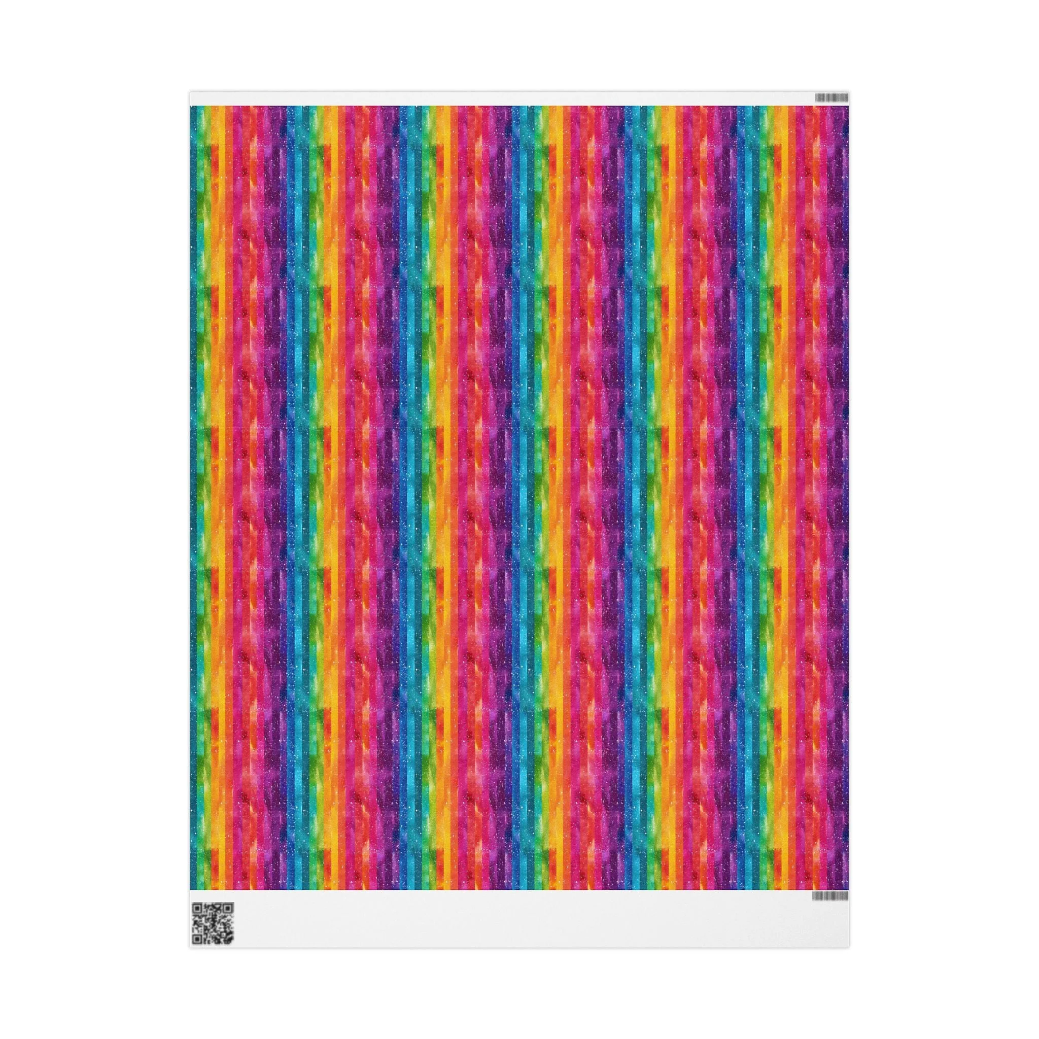 Bespattered Facade Rainbow Stripes Wrapping Paper | Three Sizes | Glossy or Matte - Image 6