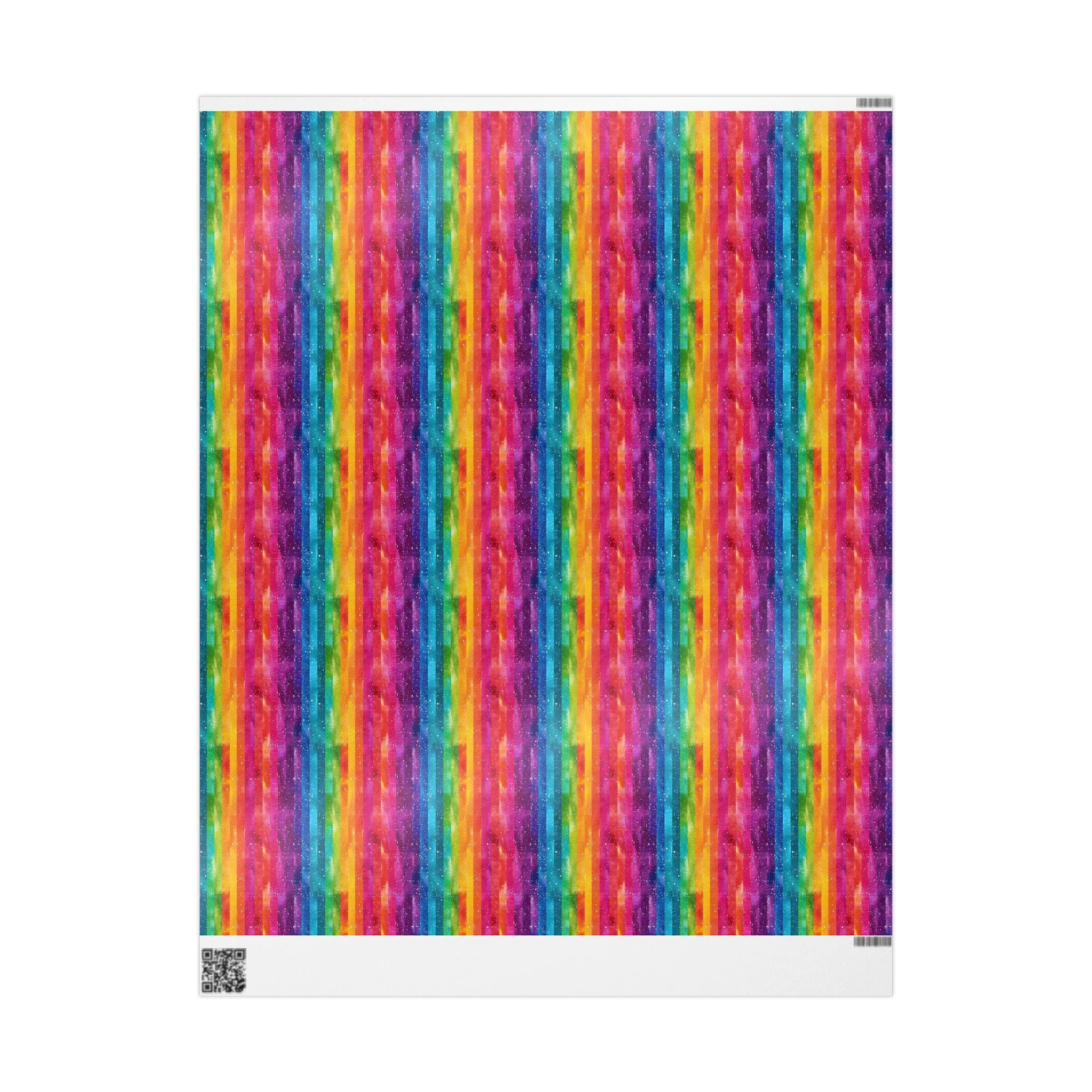 Bespattered Facade Rainbow Stripes Wrapping Paper | Three Sizes | Glossy or Matte - Image 7
