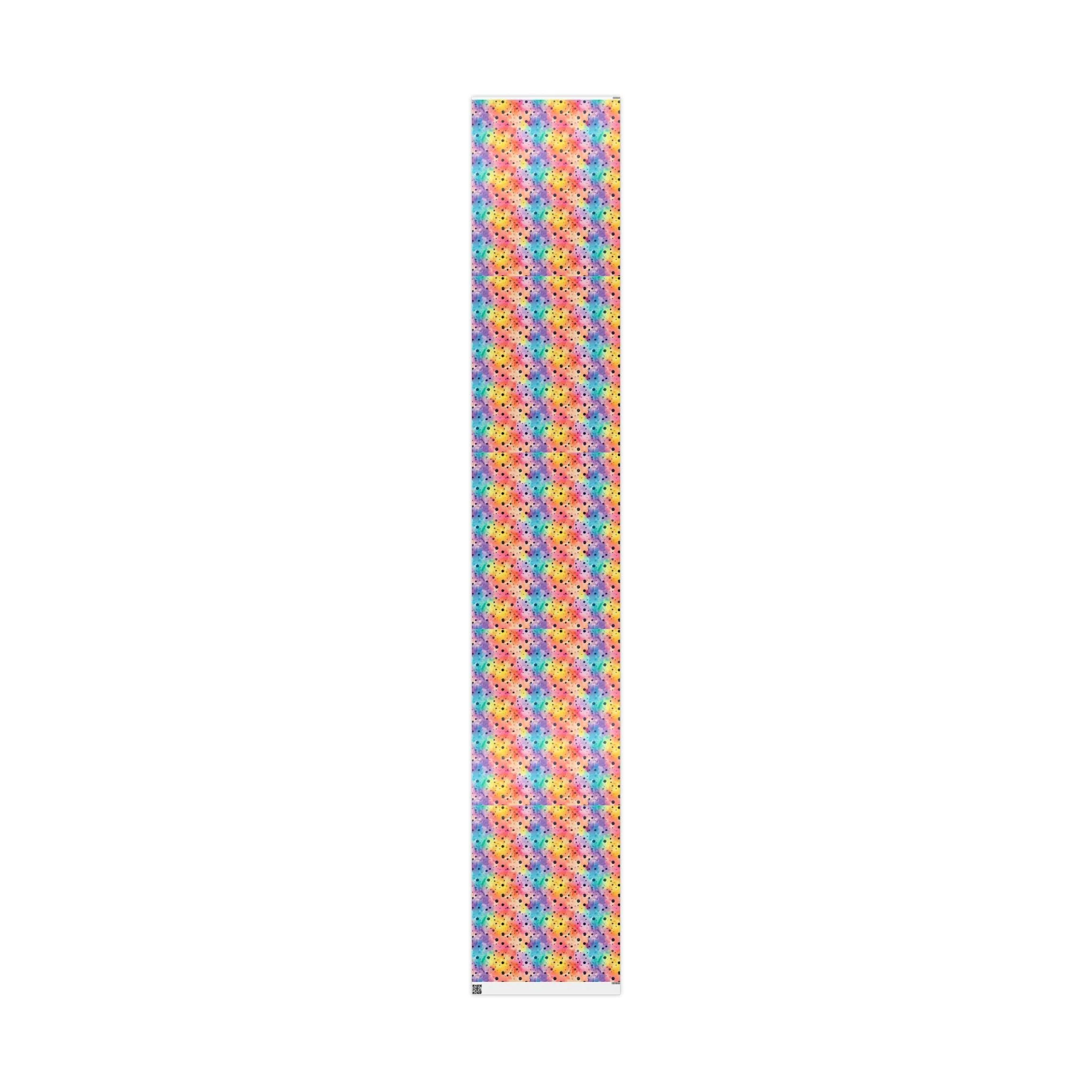 Bespattered Facade Rainbow Watercolor Dots Wrapping Paper | Three Sizes | Glossy or Matte - Image 10