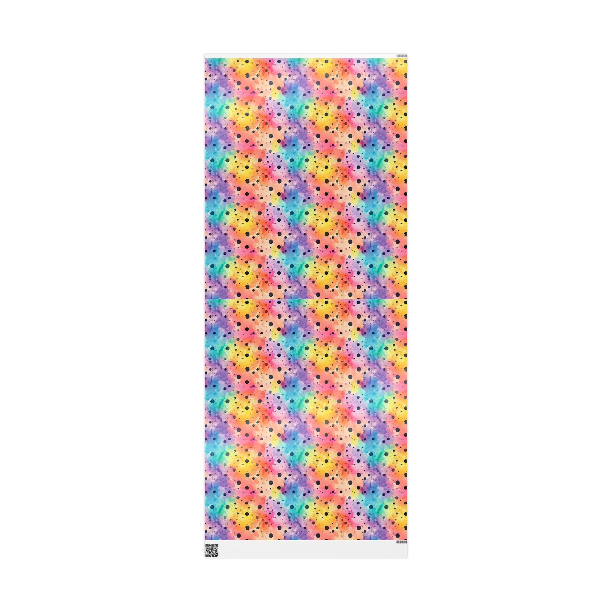 Bespattered Facade Rainbow Watercolor Dots Wrapping Paper | Three Sizes | Glossy or Matte - Image 8