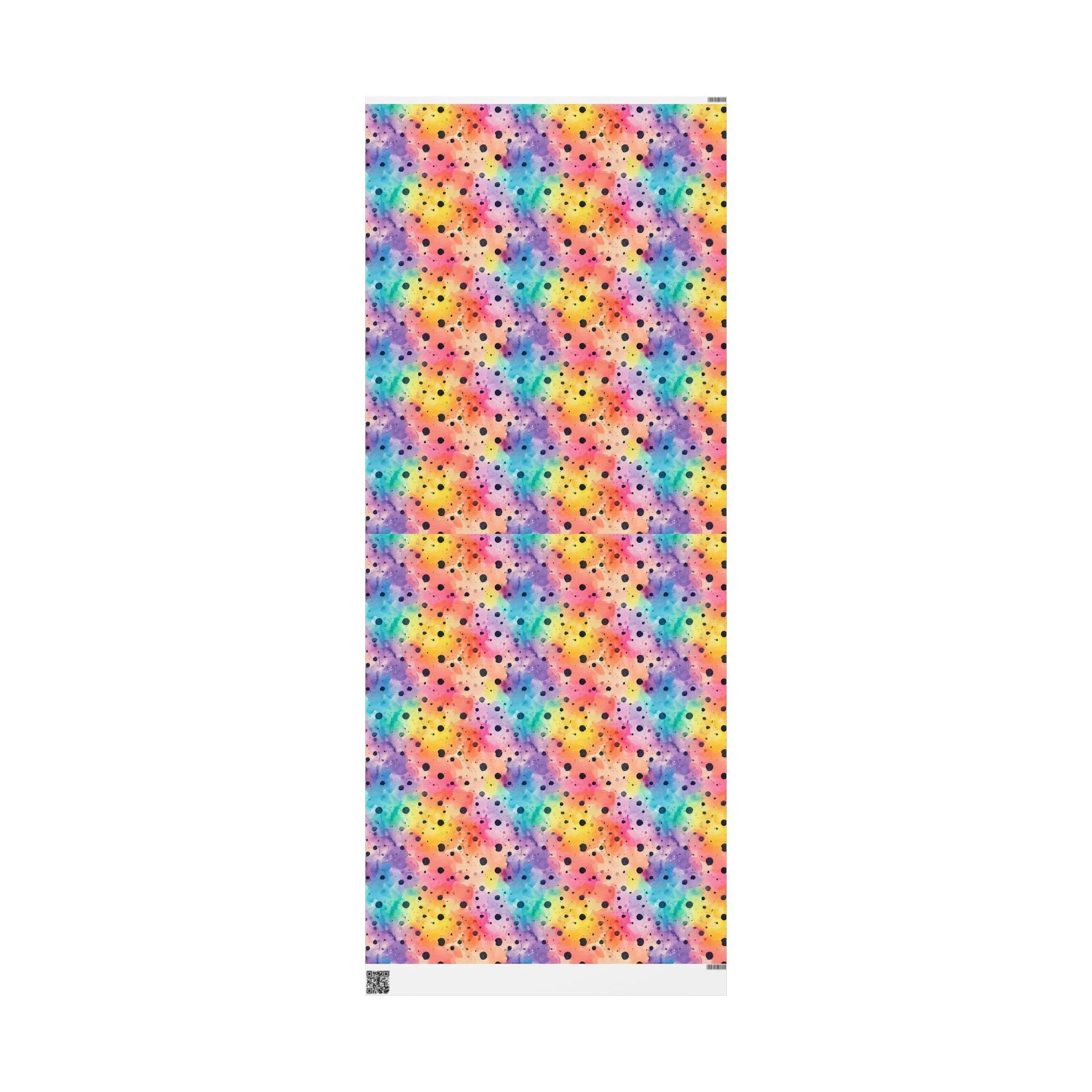 Bespattered Facade Rainbow Watercolor Dots Wrapping Paper | Three Sizes | Glossy or Matte - Image 9