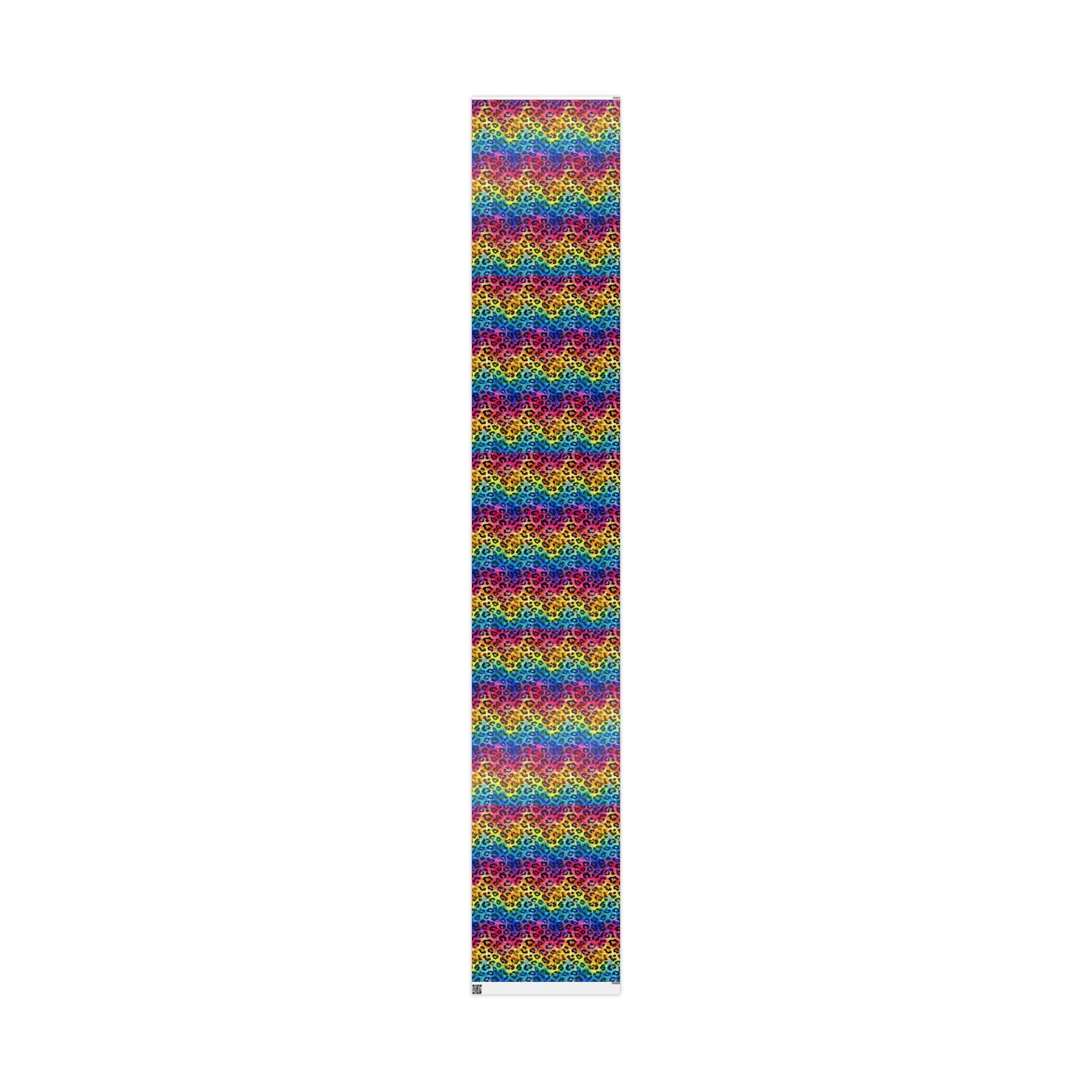 Bespattered Facade Rainbow Watercolor Leopard Wrapping Paper | Three Sizes | Glossy or Matte - Image 10
