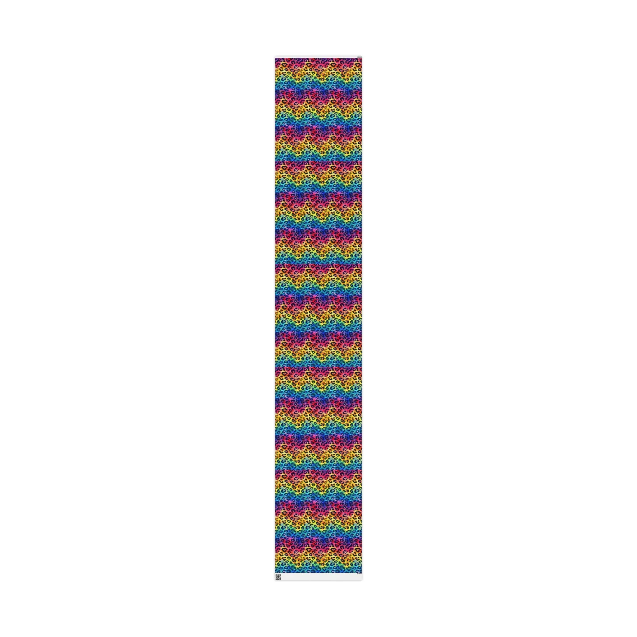Bespattered Facade Rainbow Watercolor Leopard Wrapping Paper | Three Sizes | Glossy or Matte - Image 11