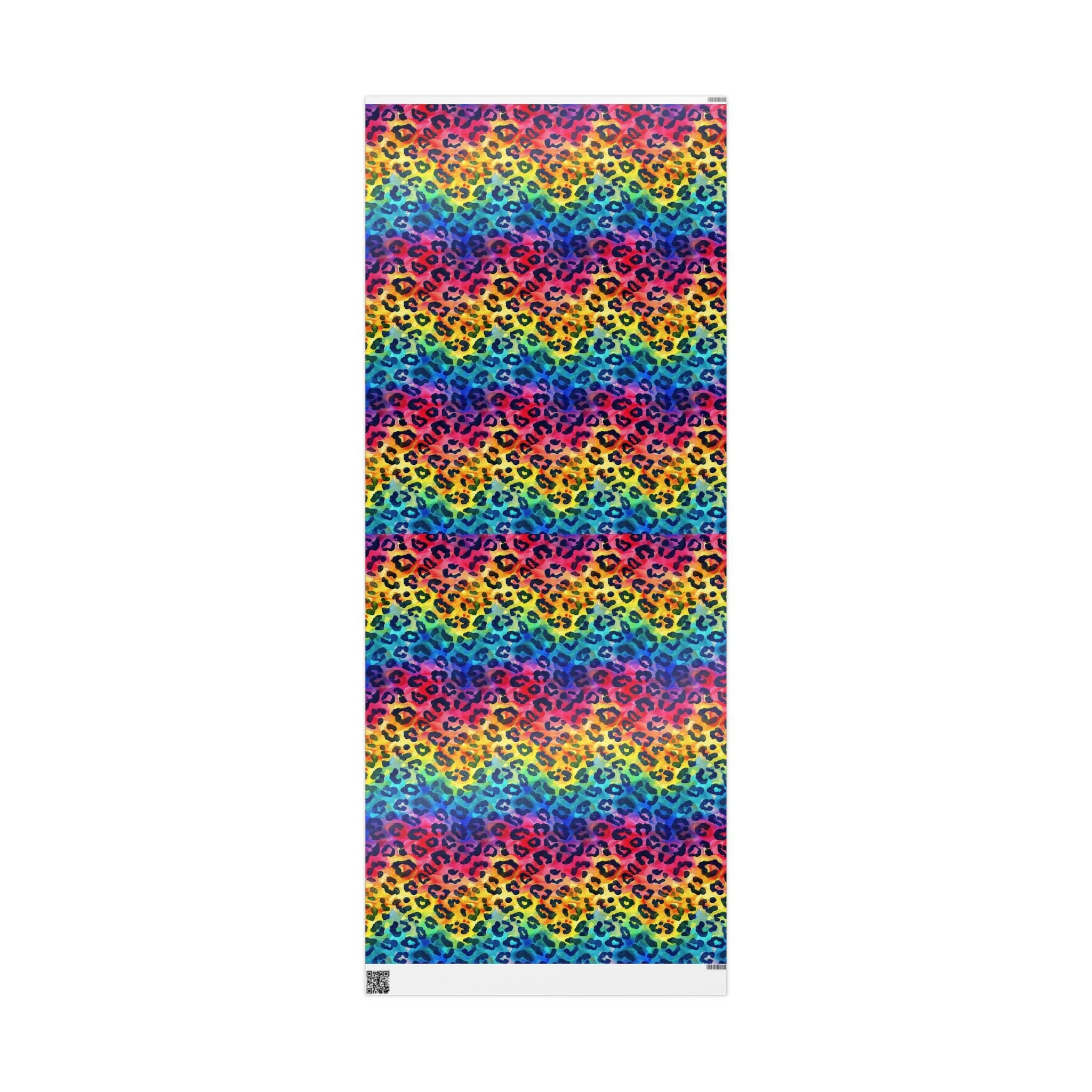 Bespattered Facade Rainbow Watercolor Leopard Wrapping Paper | Three Sizes | Glossy or Matte - Image 8