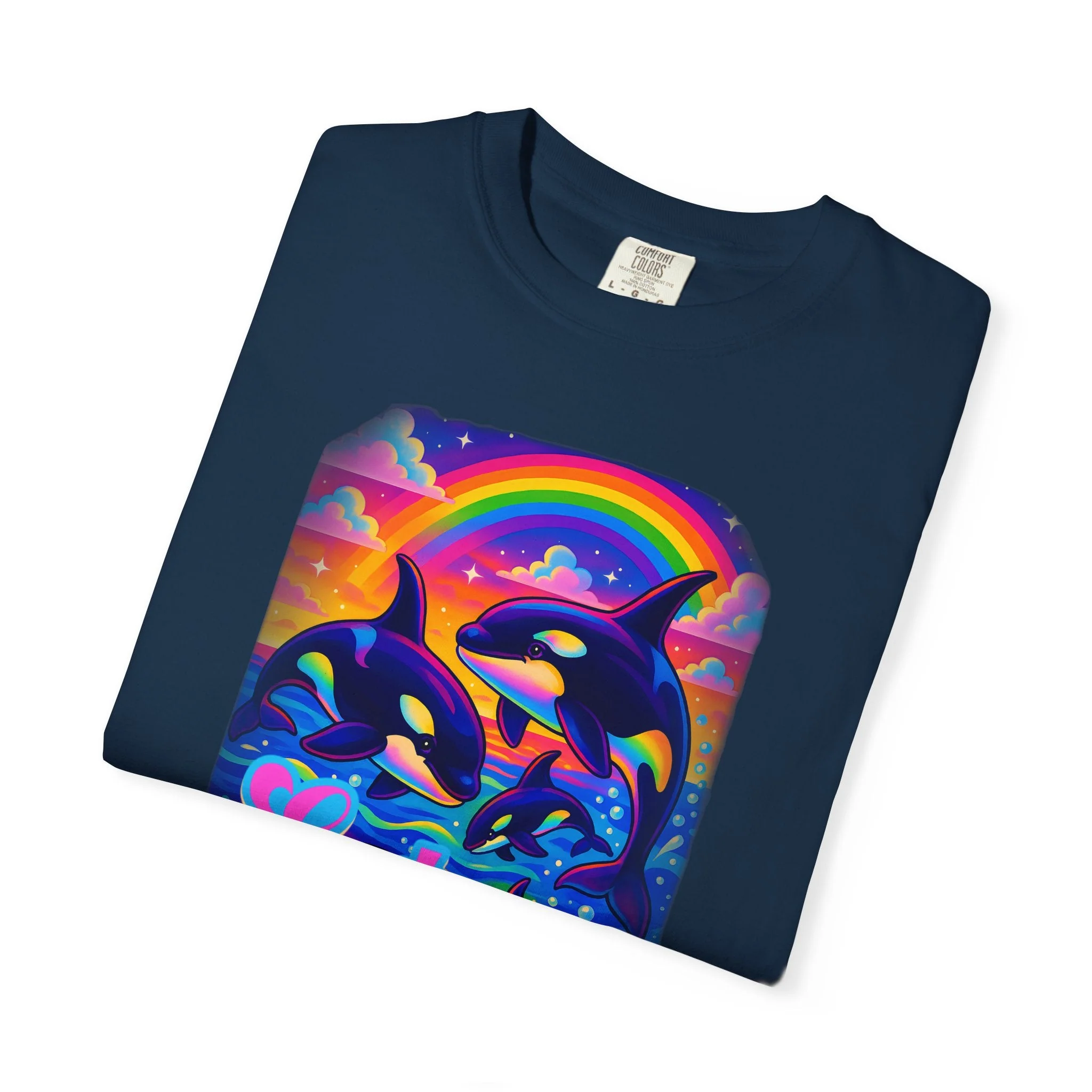 Bespattered Facade Whimsical "Eat the Rich" Orcas Premium Unisex Comfort Colors Garment Dyed 100% Cotton T-Shirt - Image 11