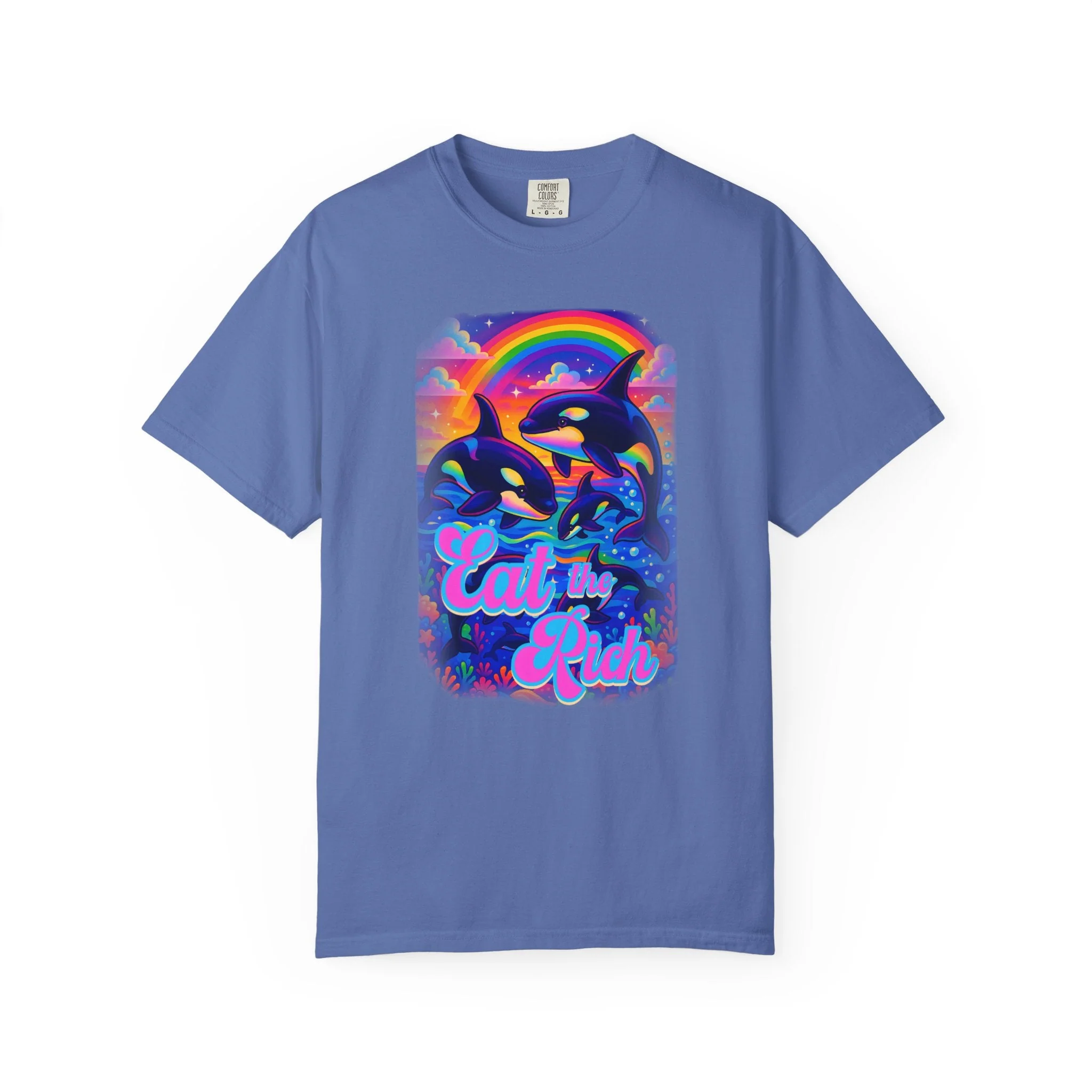 Bespattered Facade Whimsical "Eat the Rich" Orcas Premium Unisex Comfort Colors Garment Dyed 100% Cotton T-Shirt - Image 14